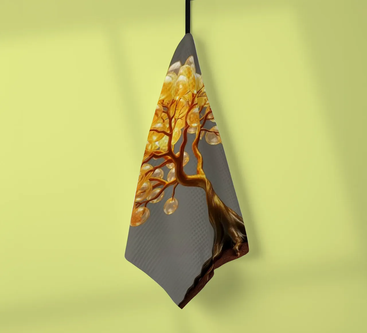 Golden Orb Tree of Abundance and Illumination tea towel by Artistic-shop