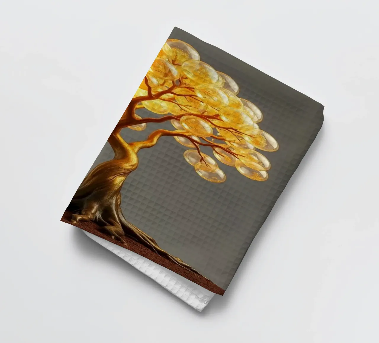 Golden Orb Tree of Abundance and Illumination tea towel by Artistic-shop
