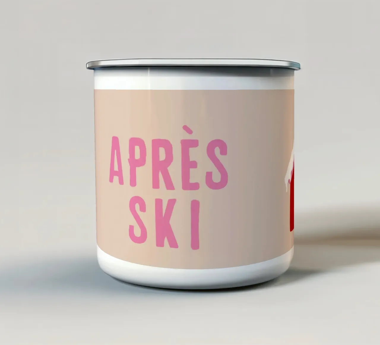 Capanna di Natale Capanna di montagna Sci di Apre con vischio Sci Rosso tazza in smalto da Alisa Knöß
