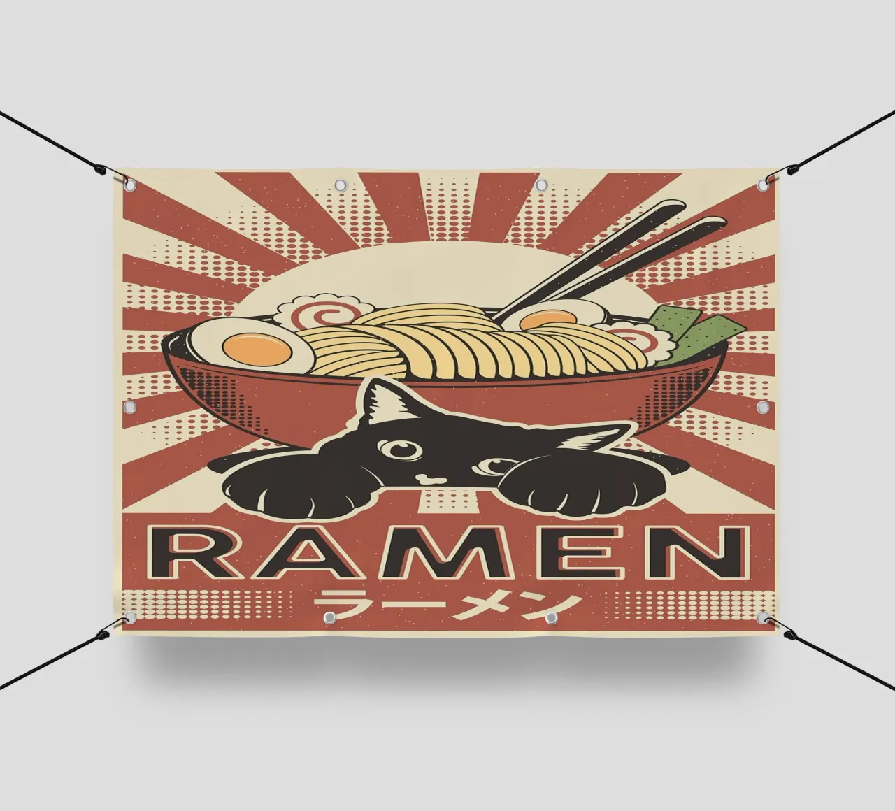 Gatto e ramen giapponese telo in pvc da apple crumble