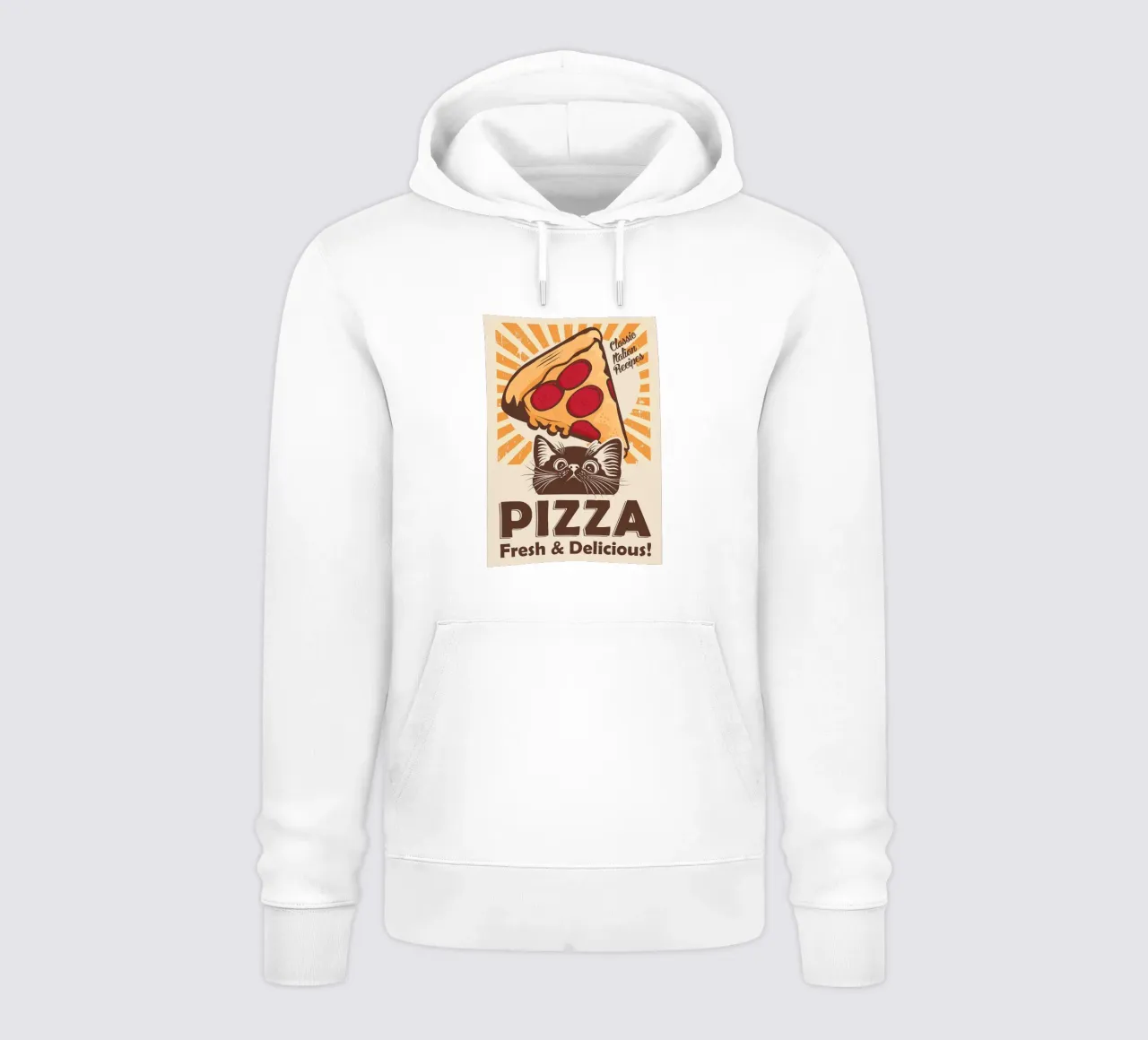 Gatto nero e pizza felpa con cappuccio da apple crumble