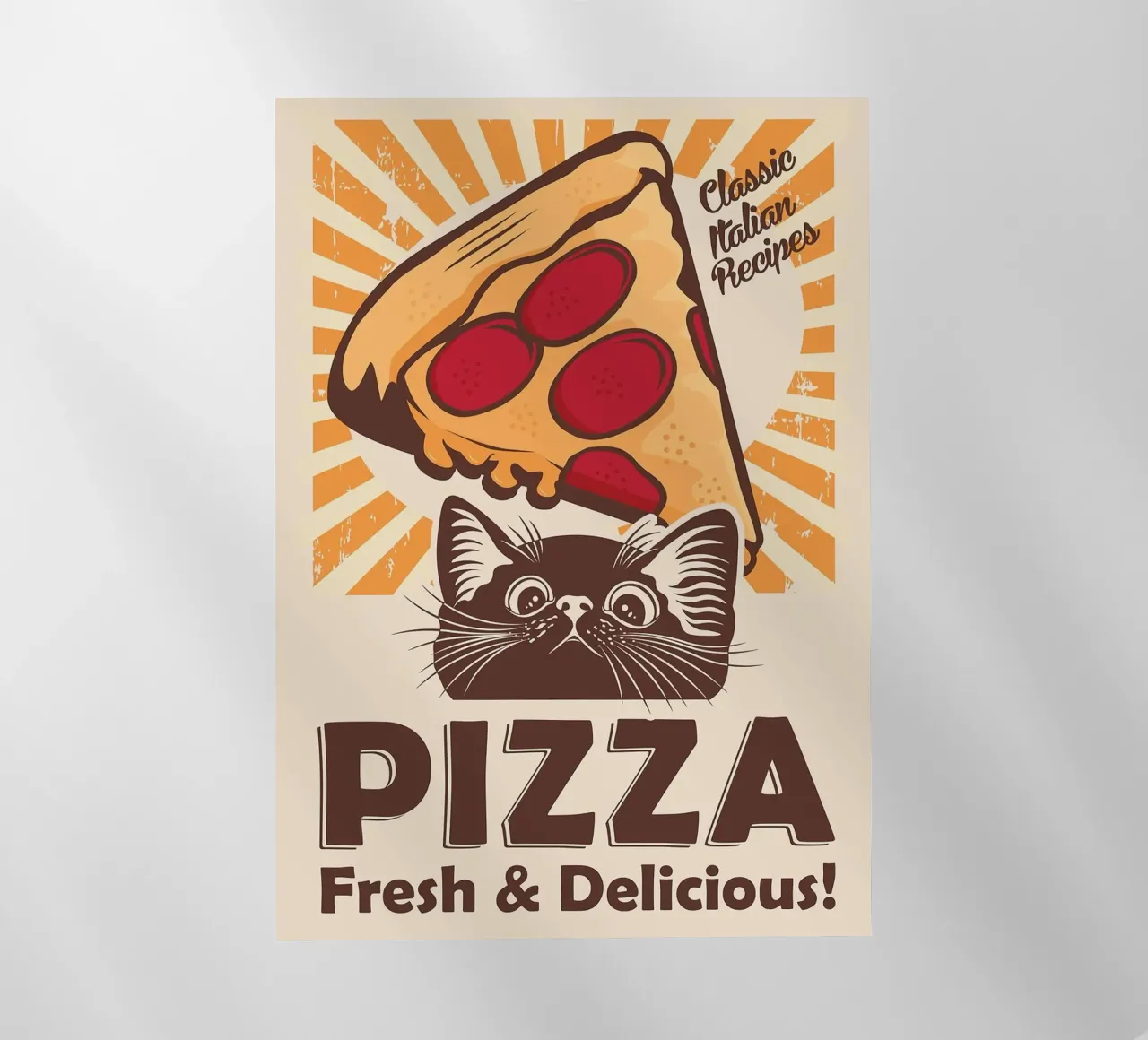Gatto nero e pizza pellicola backlit da apple crumble