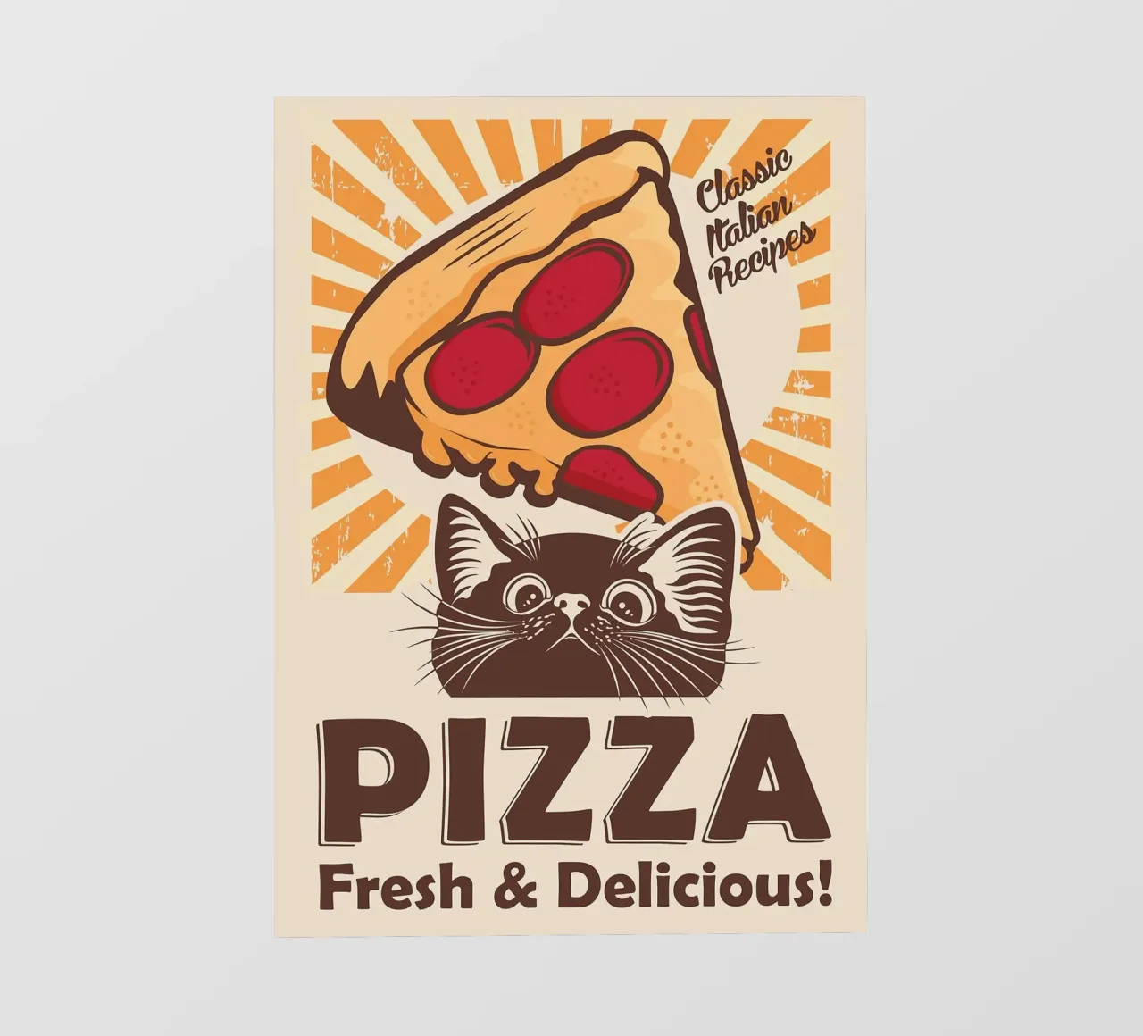 Gatto nero e pizza pellicola backlit da apple crumble
