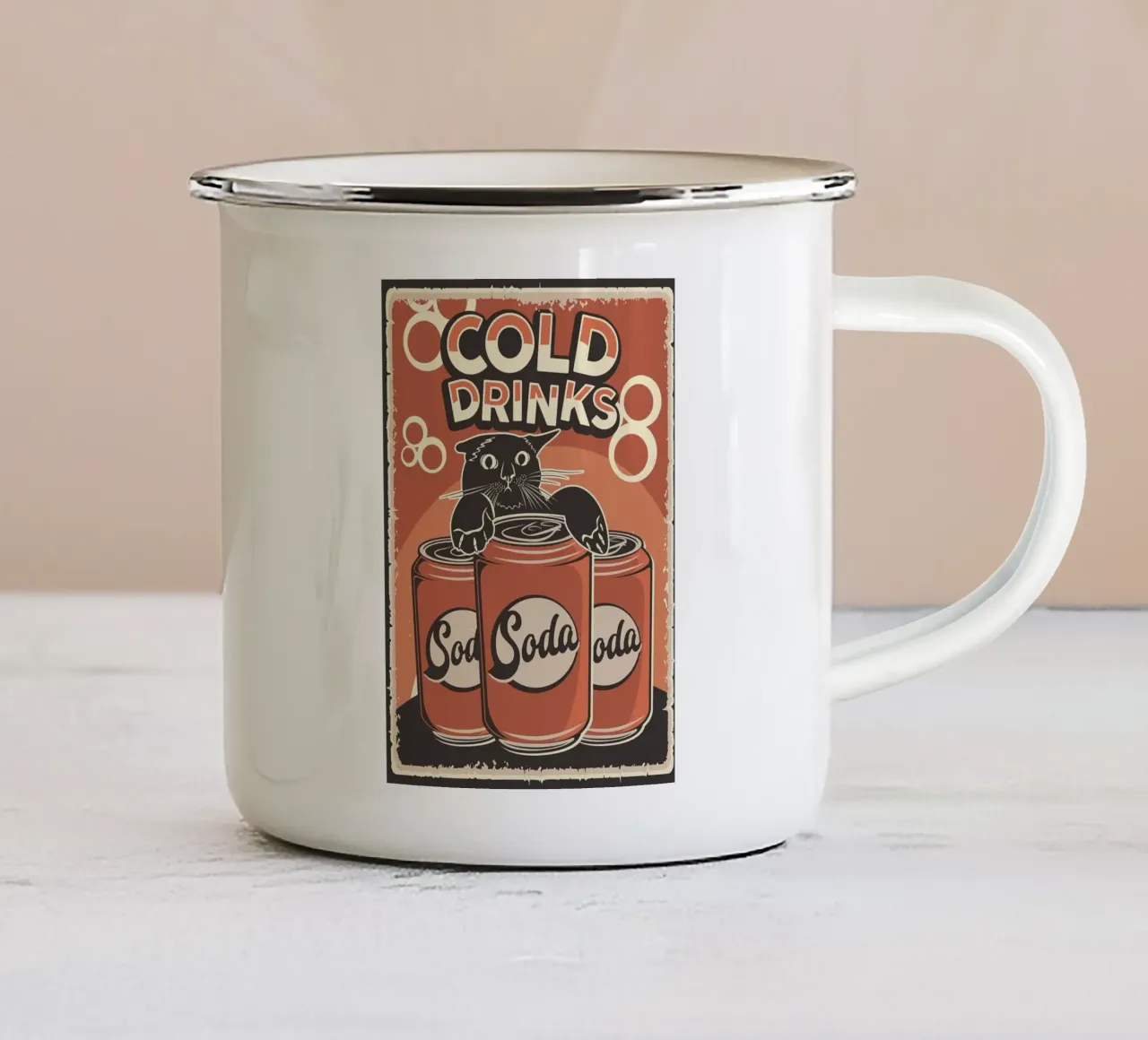 Bevande fredde Cat and Soda tazza in smalto da apple crumble