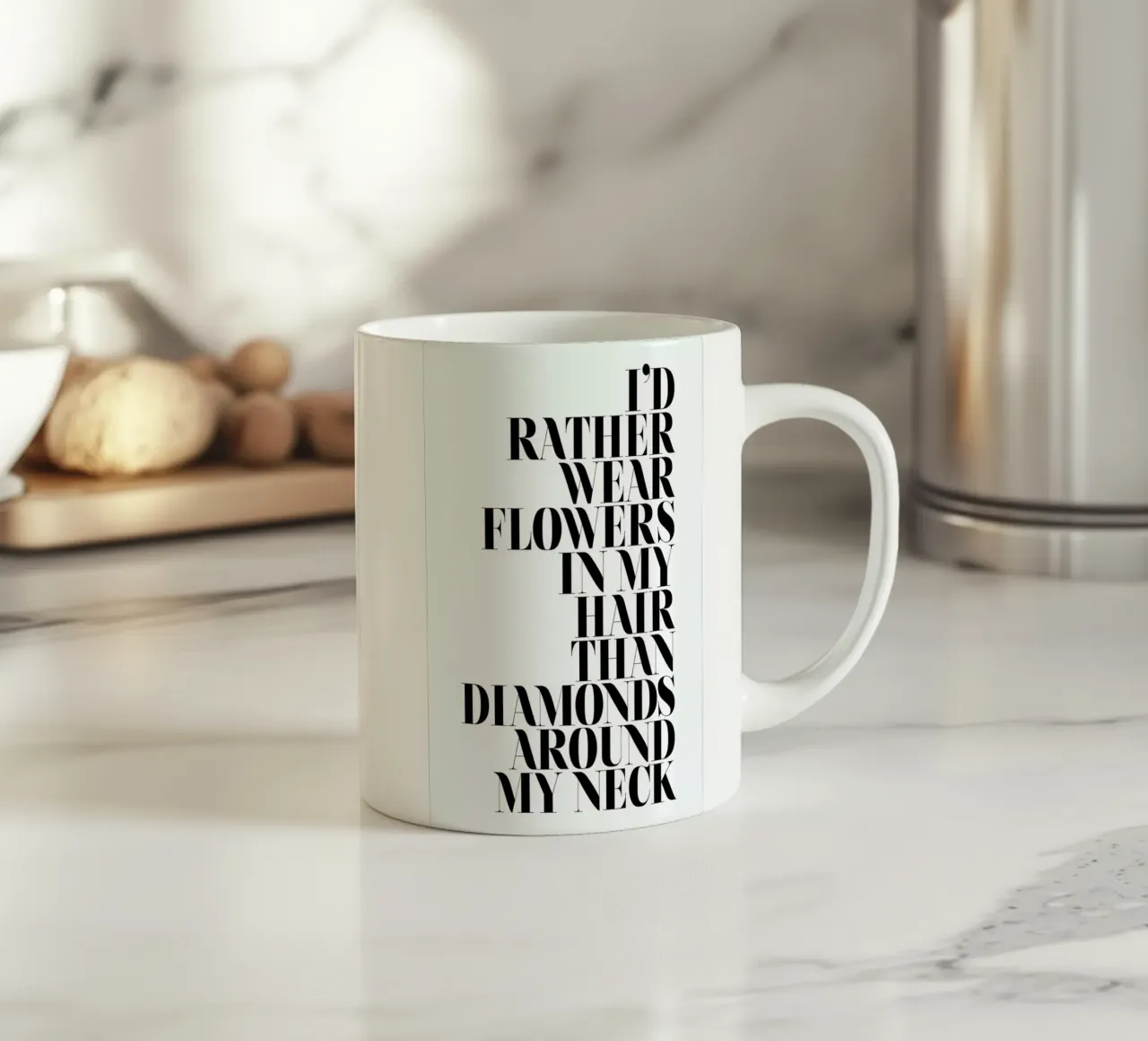 I'd Rather Wear Flowers tazza in ceramica da Honeymoon Hotel