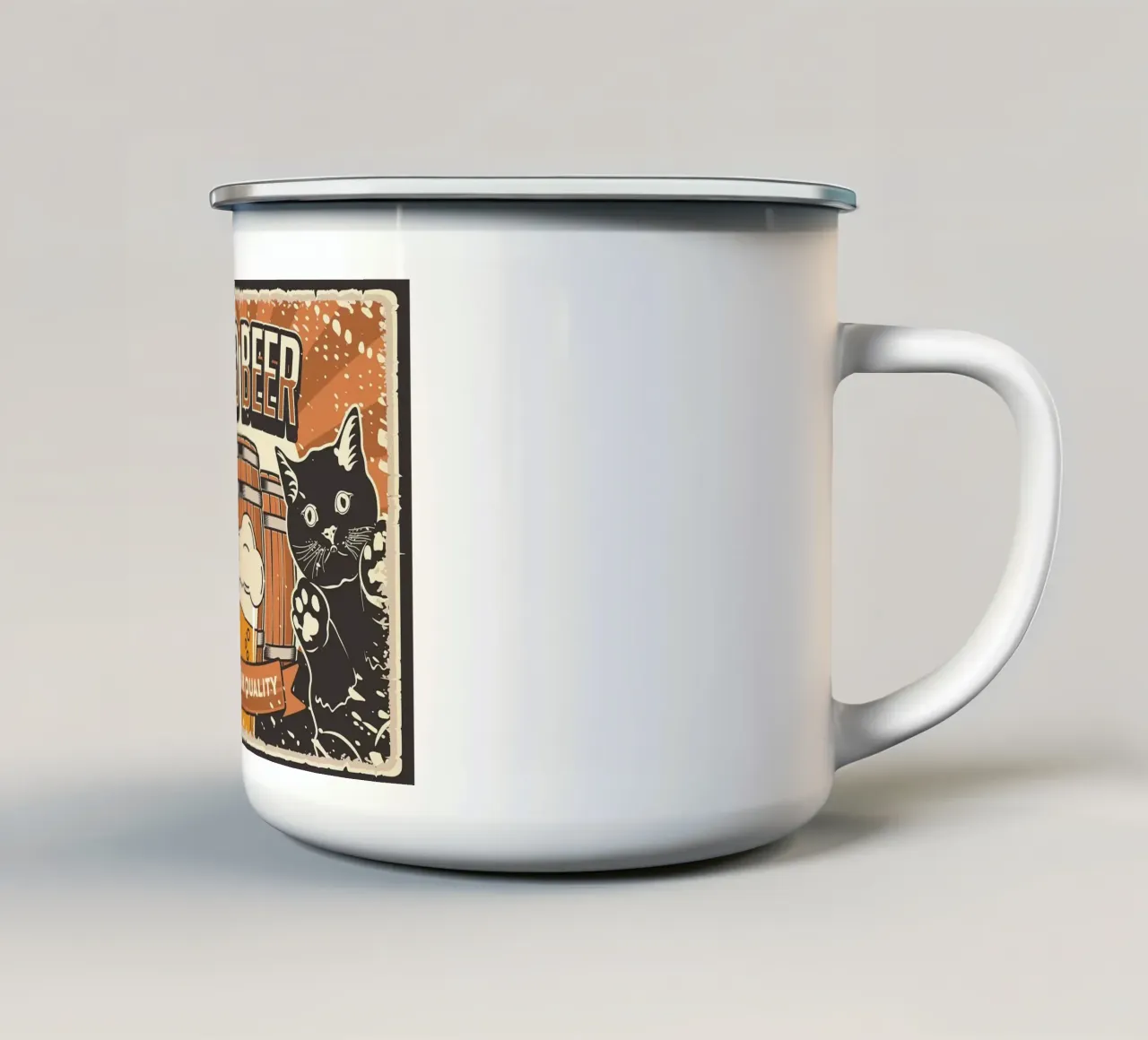 Barile di birra freddo per gatti tazza in smalto da apple crumble