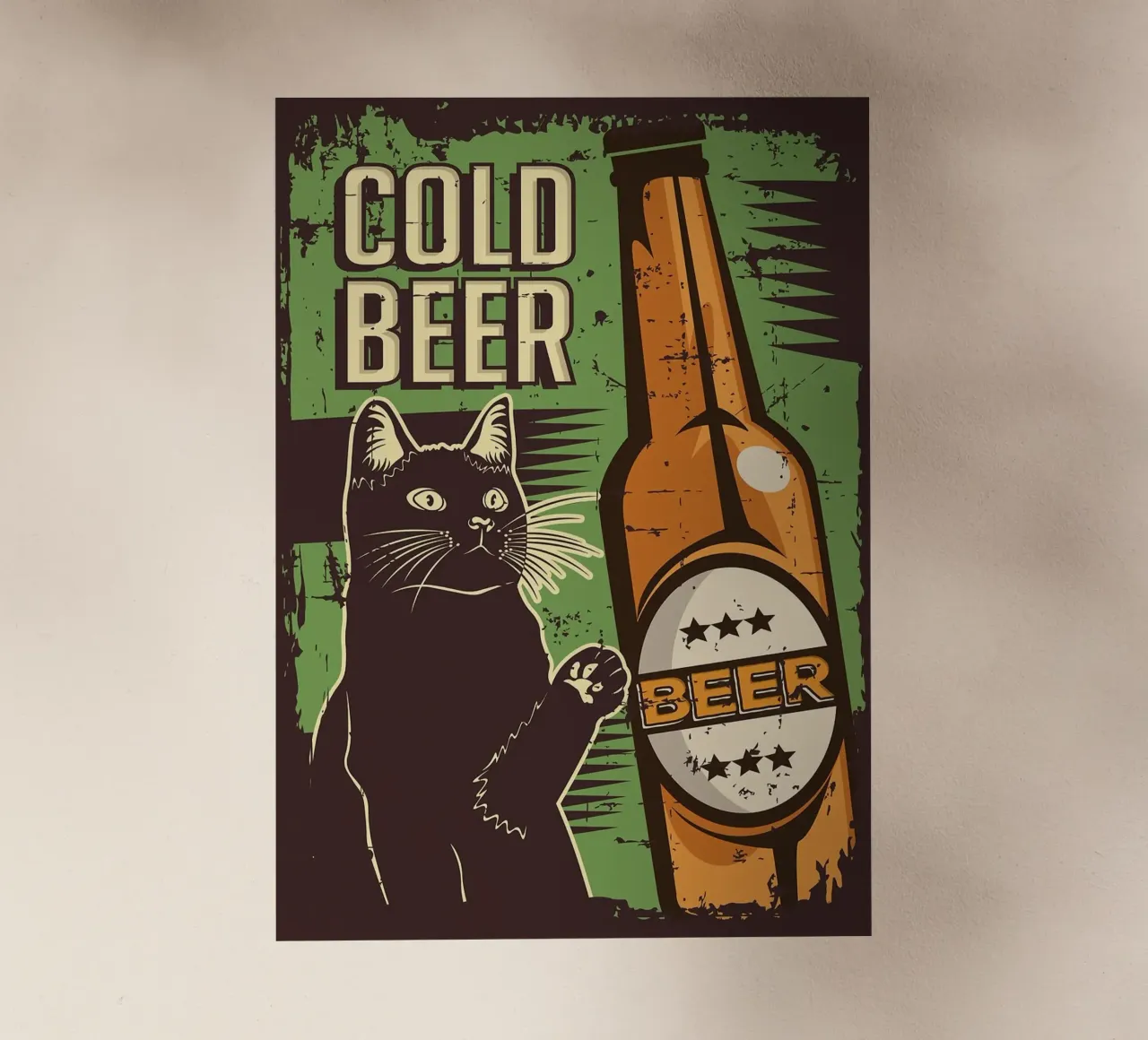 Gatto birra fredda pellicola backlit da apple crumble