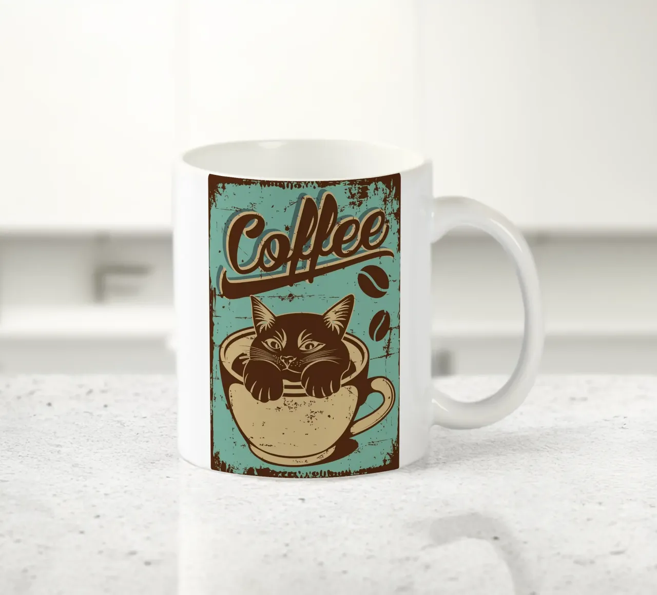 Gatto e caffè 8 tazza in ceramica da apple crumble