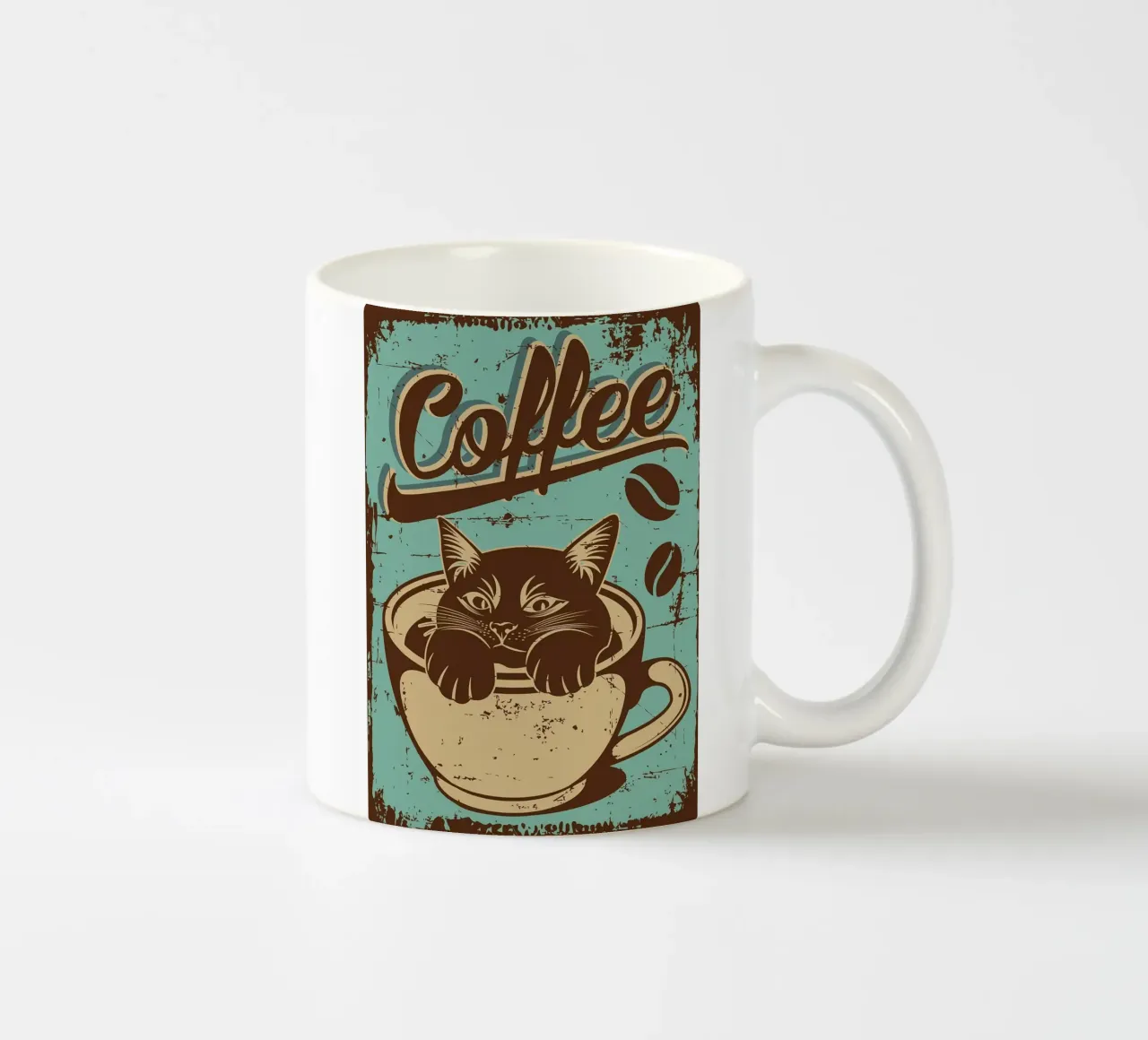 Gatto e caffè 8 tazza in ceramica da apple crumble