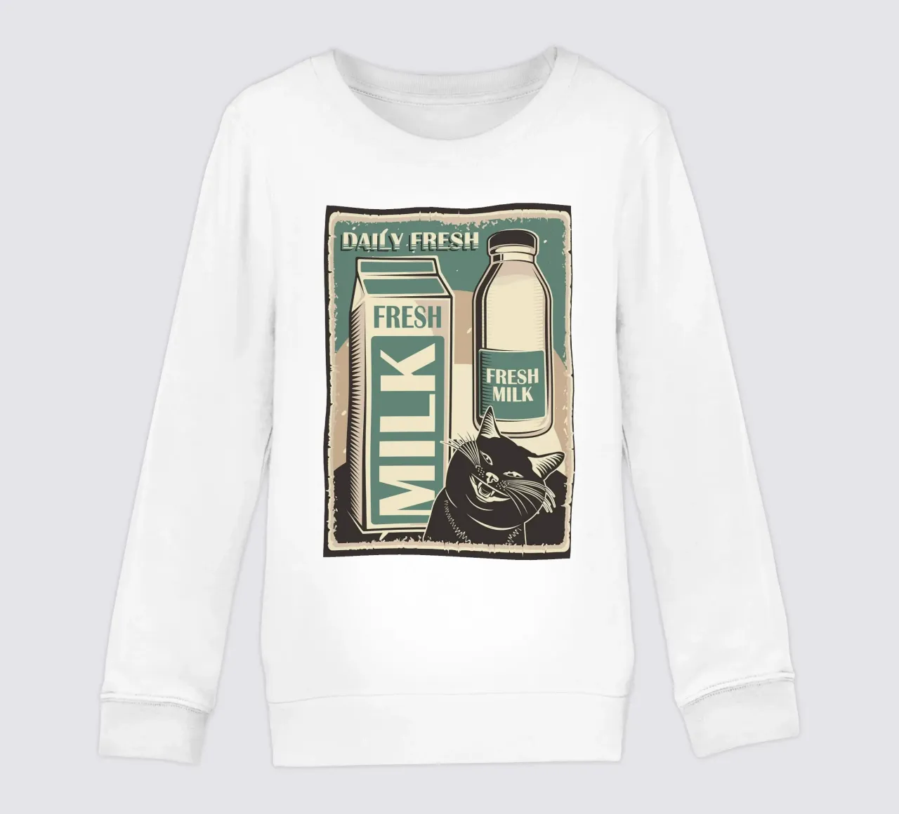 Gatto divertente e latte 2 felpa bambino da apple crumble
