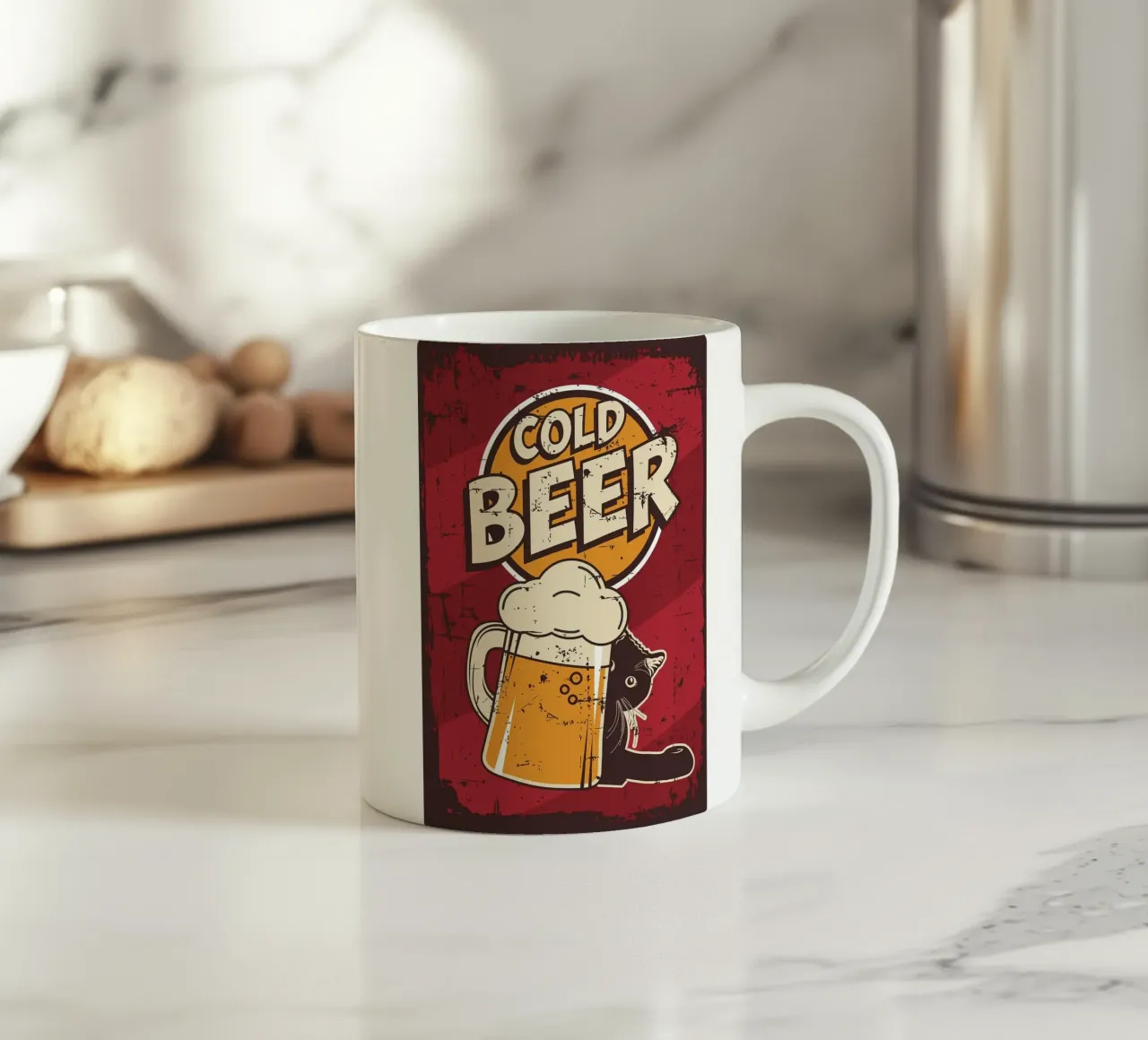 Gatto ubriaco birra fredda tazza in ceramica da apple crumble