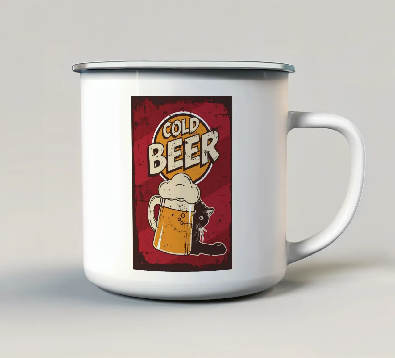 Gatto ubriaco birra fredda tazza in smalto da apple crumble