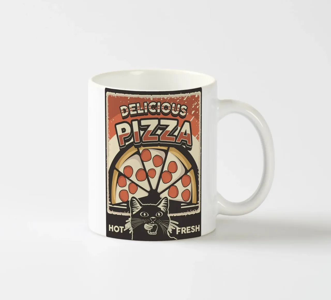 Pizza e gatto deliziosi tazza in ceramica da apple crumble