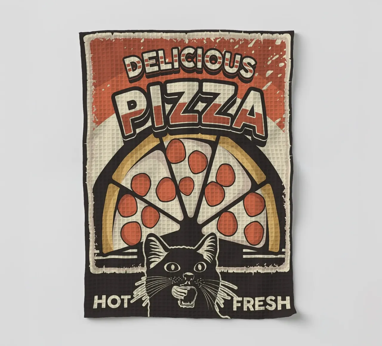 Pizza e gatto deliziosi canovaccio da cucina da apple crumble