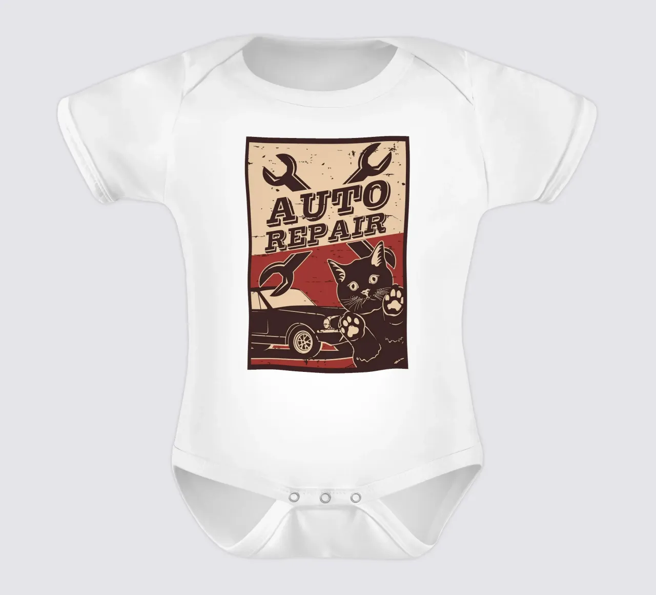 Retro Cat e Garage 6 body neonato maniche corte da apple crumble