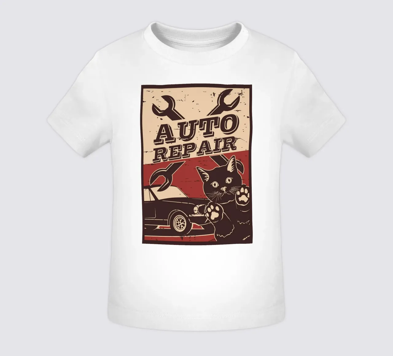 Retro Cat e Garage 6 maglietta neonato da apple crumble