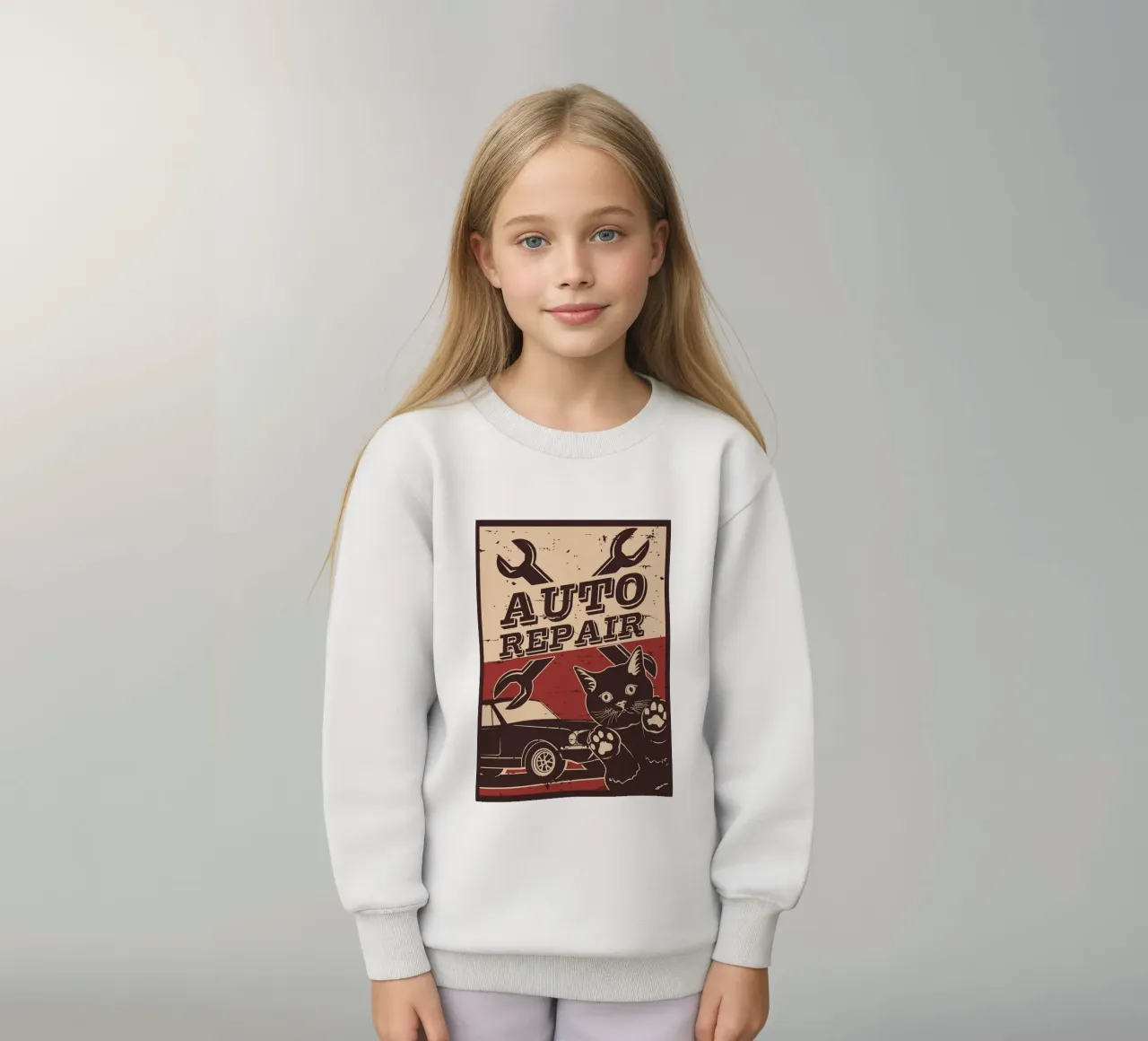 Retro Cat e Garage 6 felpa bambino da apple crumble