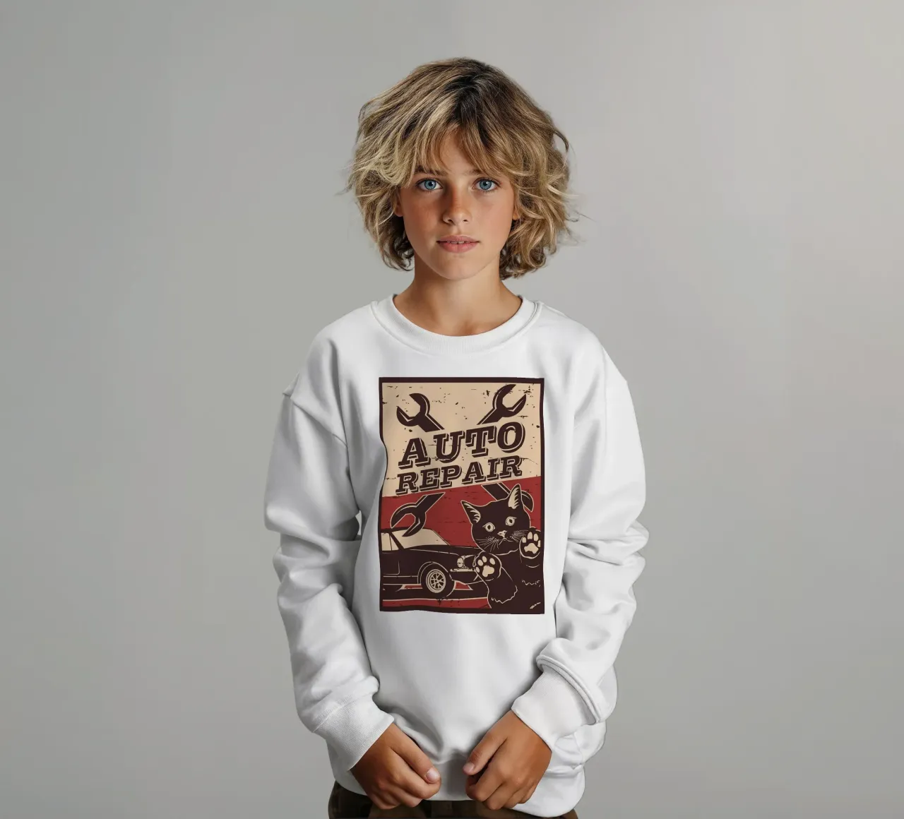 Retro Cat e Garage 6 felpa bambino da apple crumble