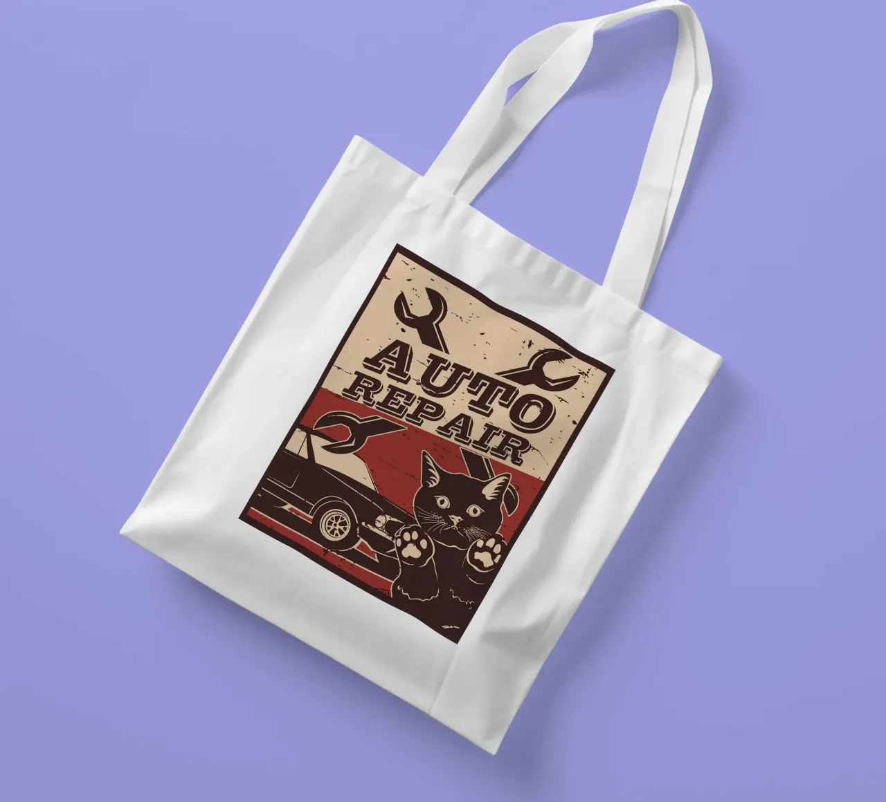 Retro Cat e Garage 6 borsa in juta da apple crumble