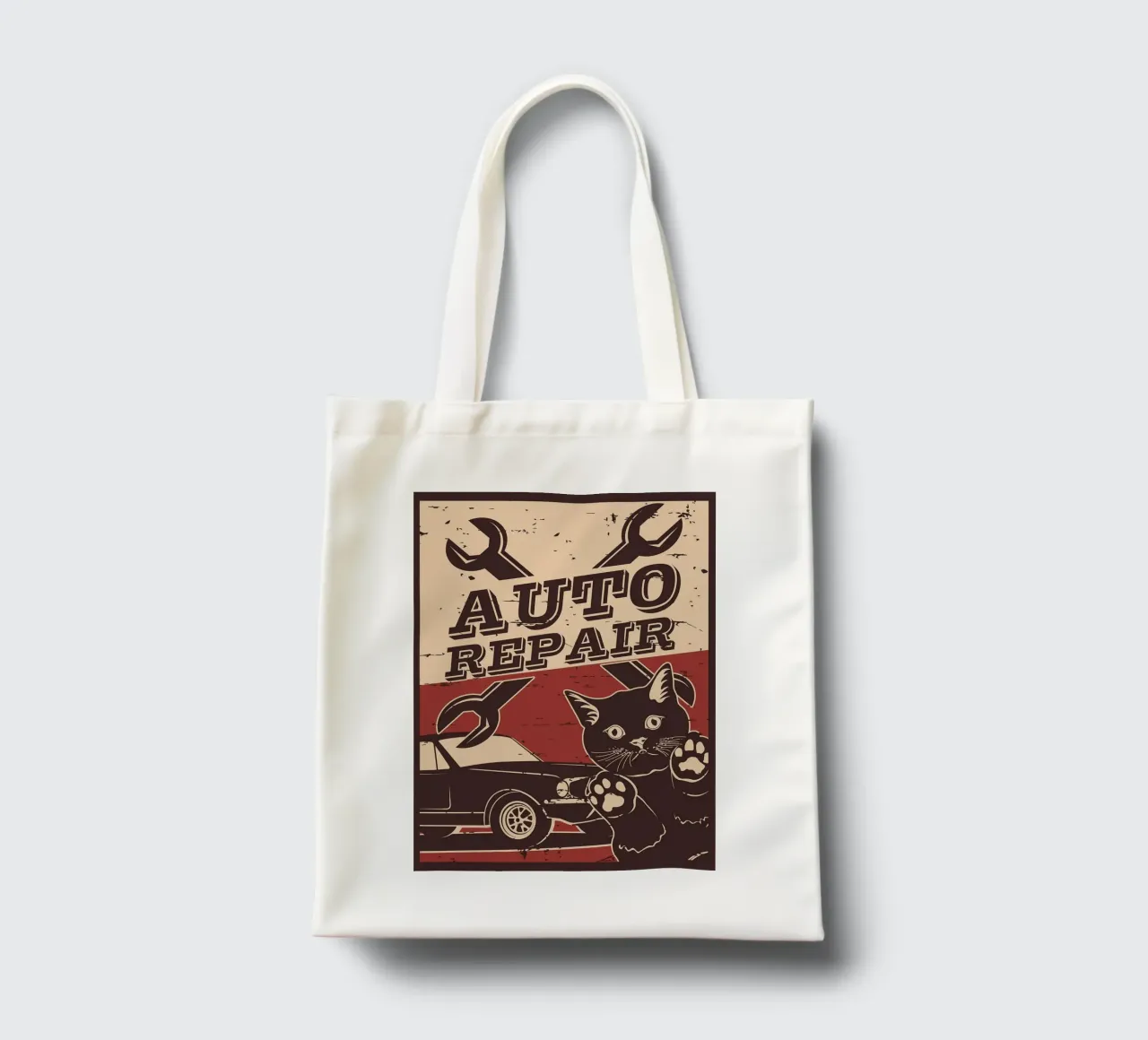 Retro Cat e Garage 6 borsa in juta da apple crumble