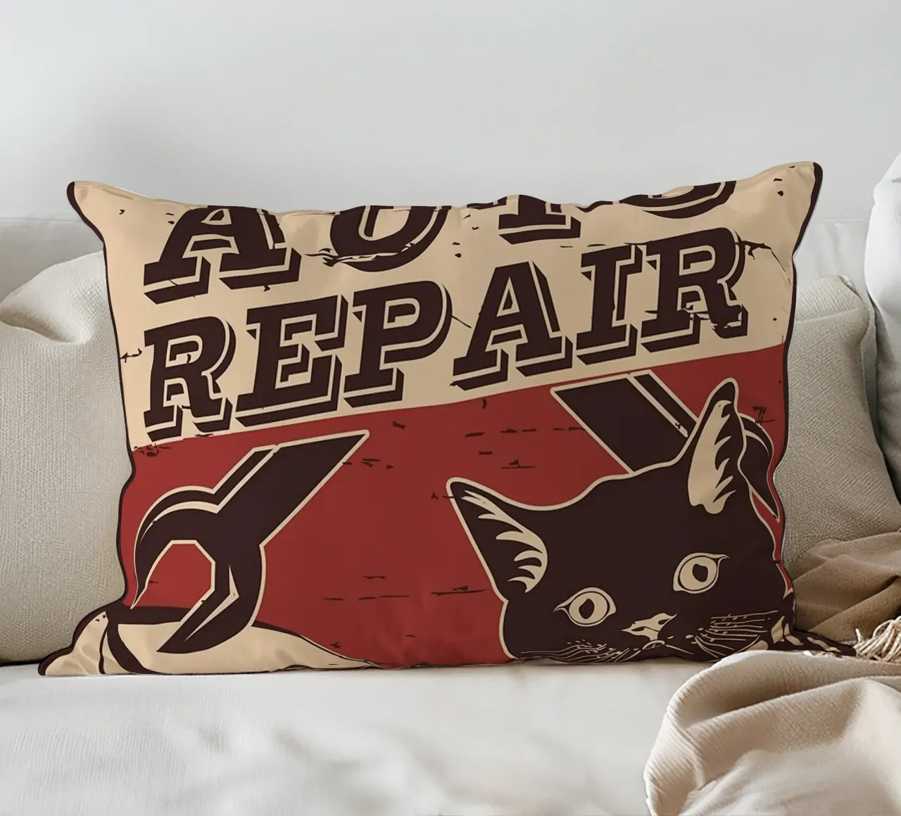 Retro Cat e Garage 6 cuscino da apple crumble