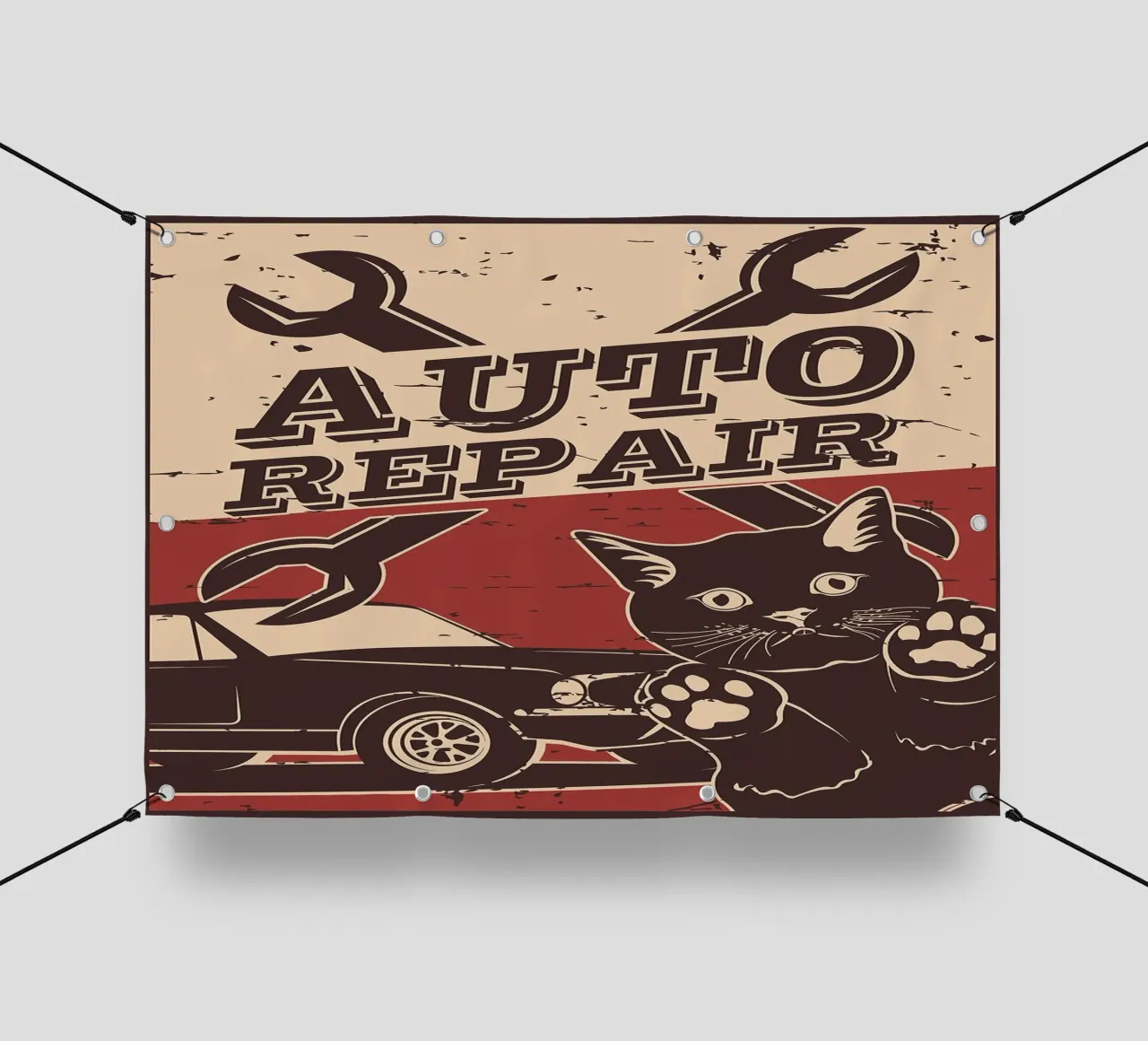 Retro Cat e Garage 6 telo in pvc da apple crumble