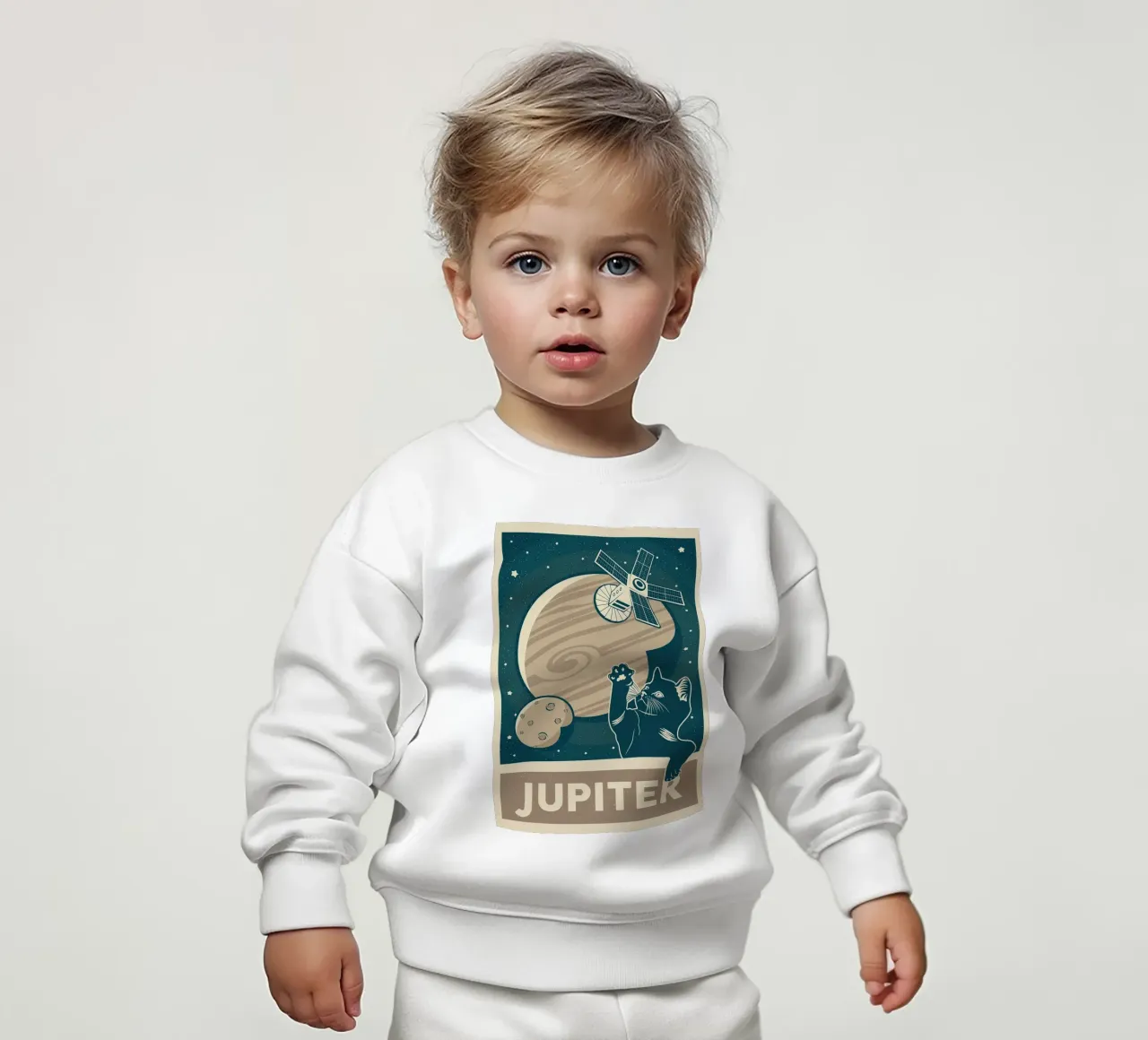Retro Cat y Júpiter sudadera de bebé de apple crumble