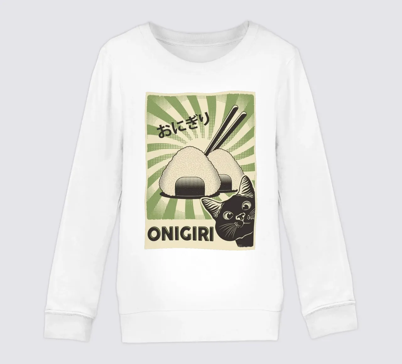 Gatto nero Onigiri felpa bambino da apple crumble