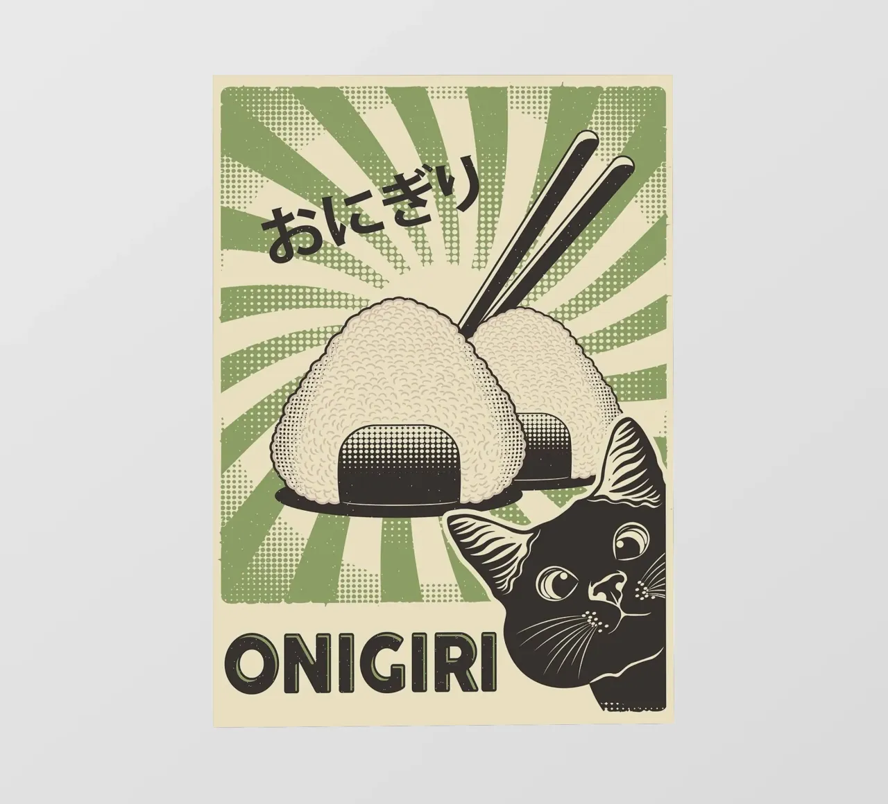 Gatto nero Onigiri telo in pvc da apple crumble