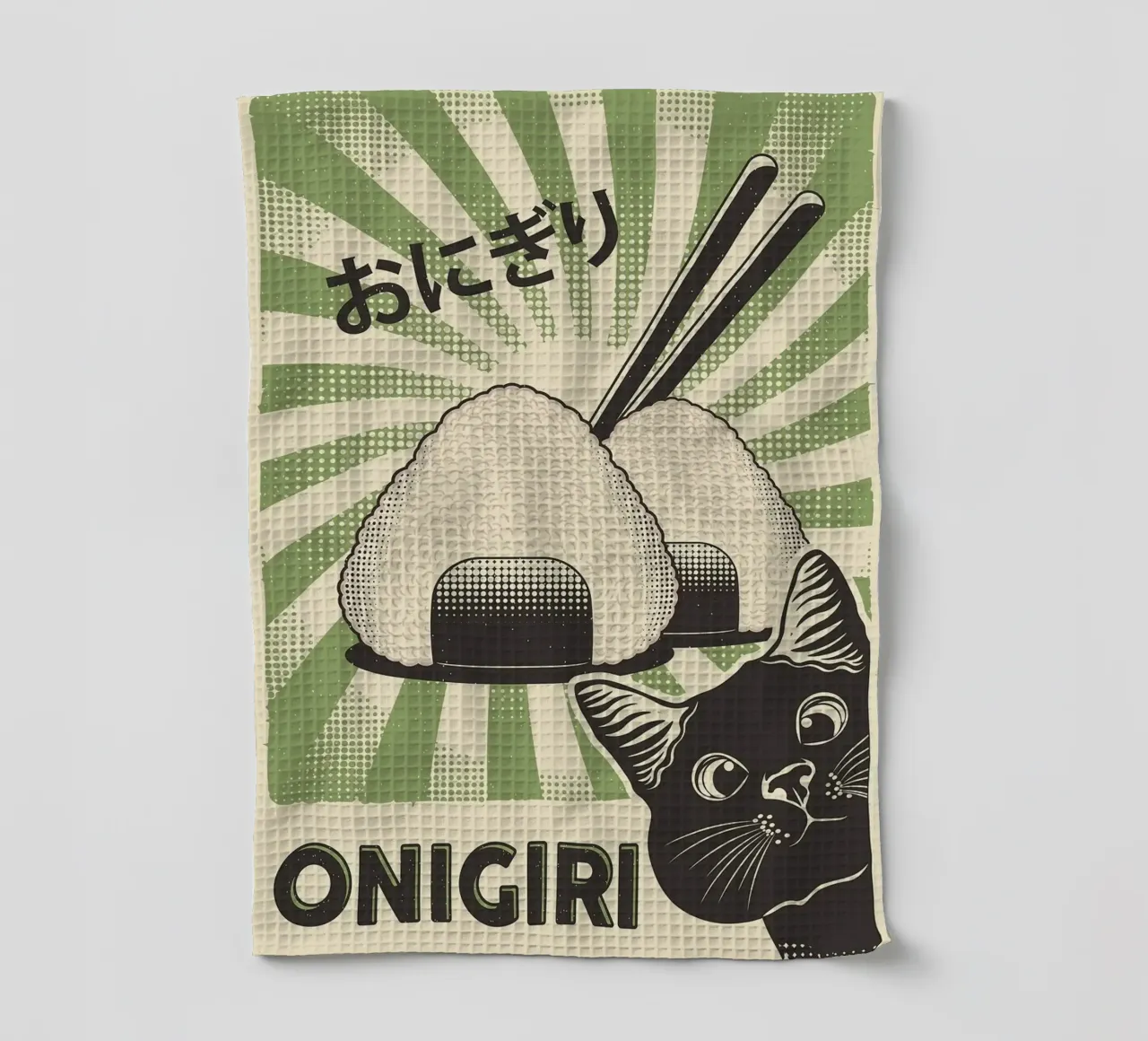 Gatto nero Onigiri canovaccio da cucina da apple crumble