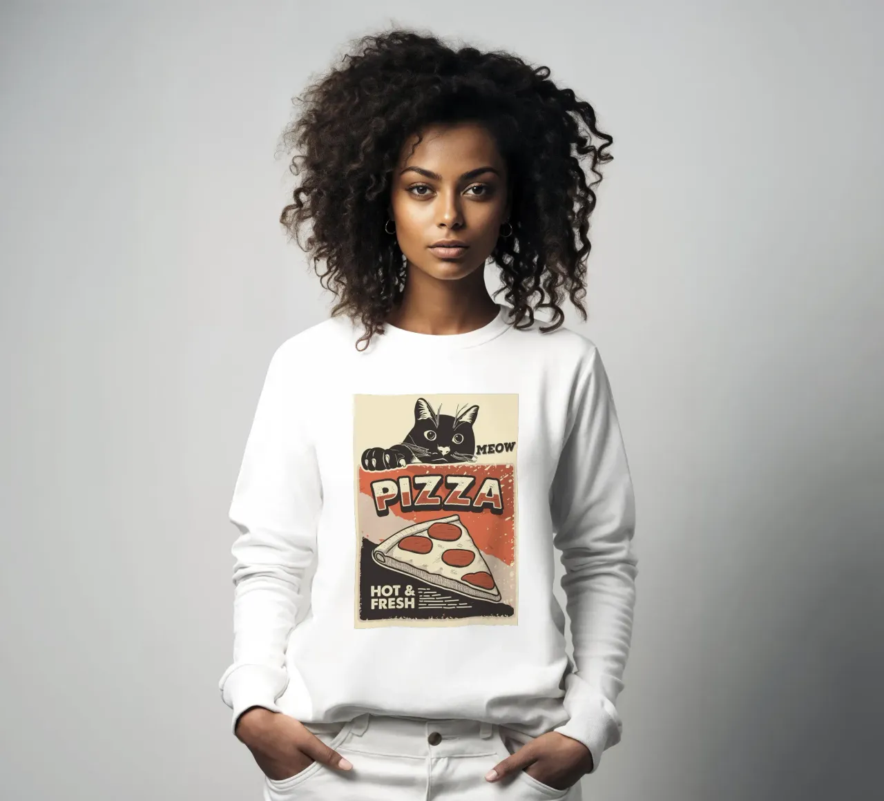 Meow Cat e la pizza felpa da apple crumble
