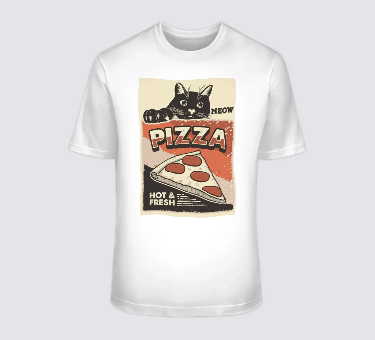 Meow Cat e la pizza t-shirt da apple crumble