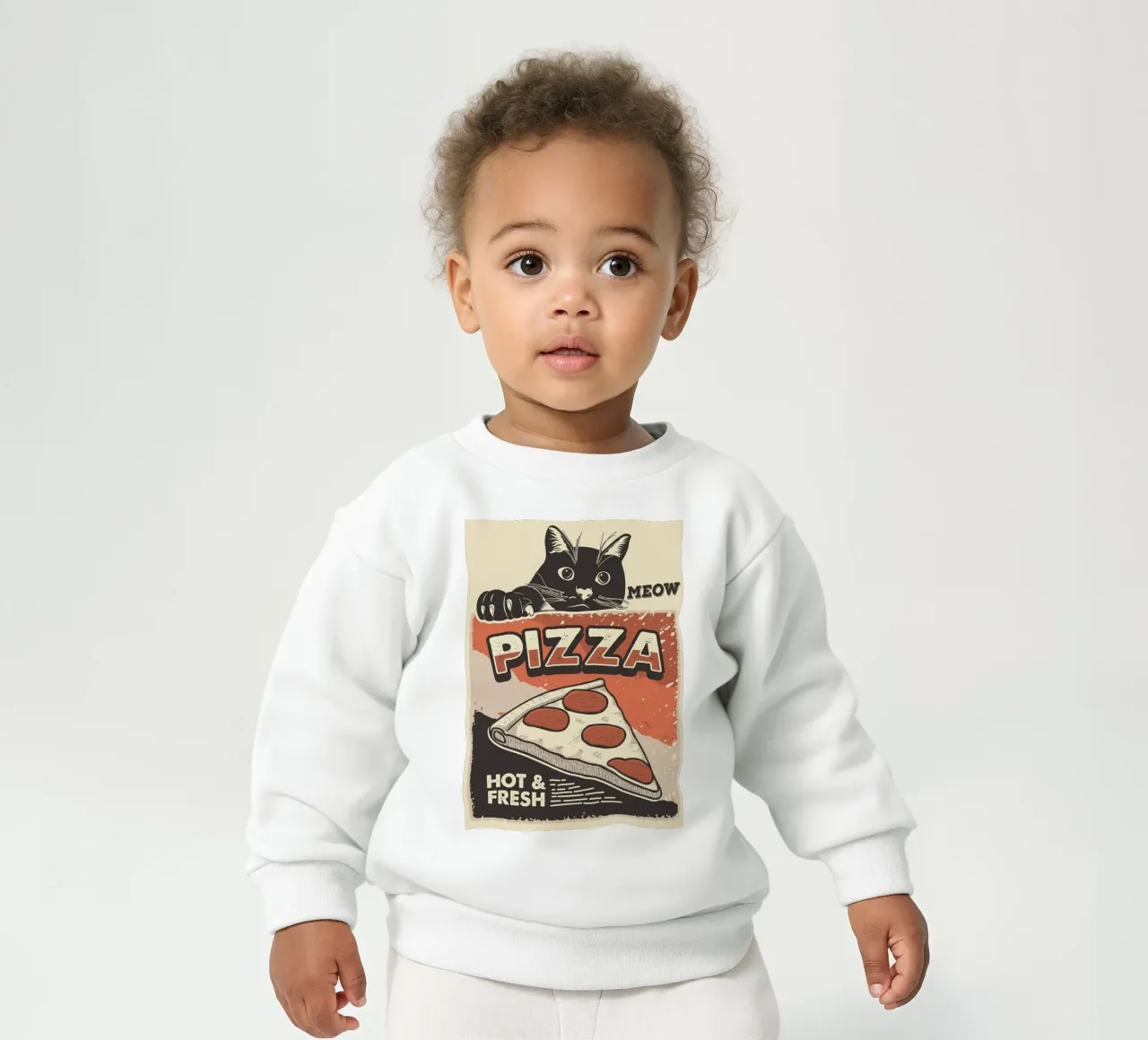 Meow Cat e la pizza felpa neonato da apple crumble