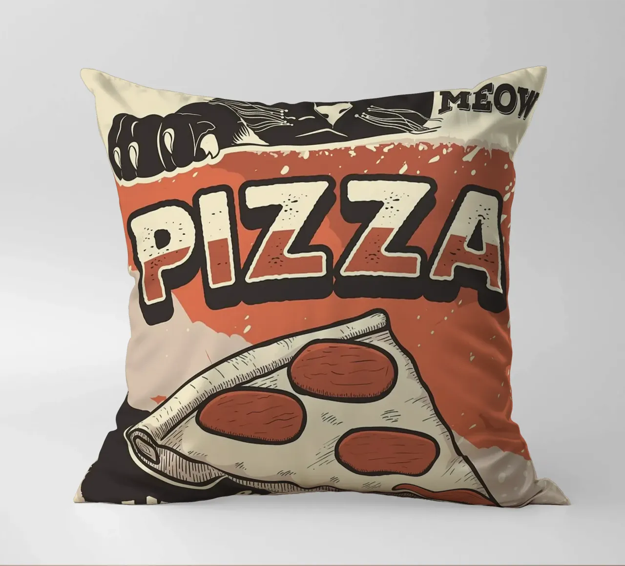 Meow Cat e la pizza cuscino da apple crumble
