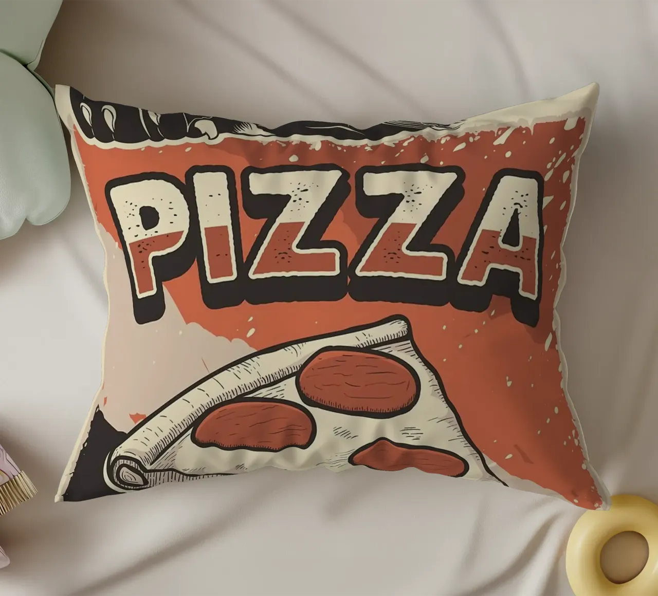 Meow Cat e la pizza cuscino da apple crumble