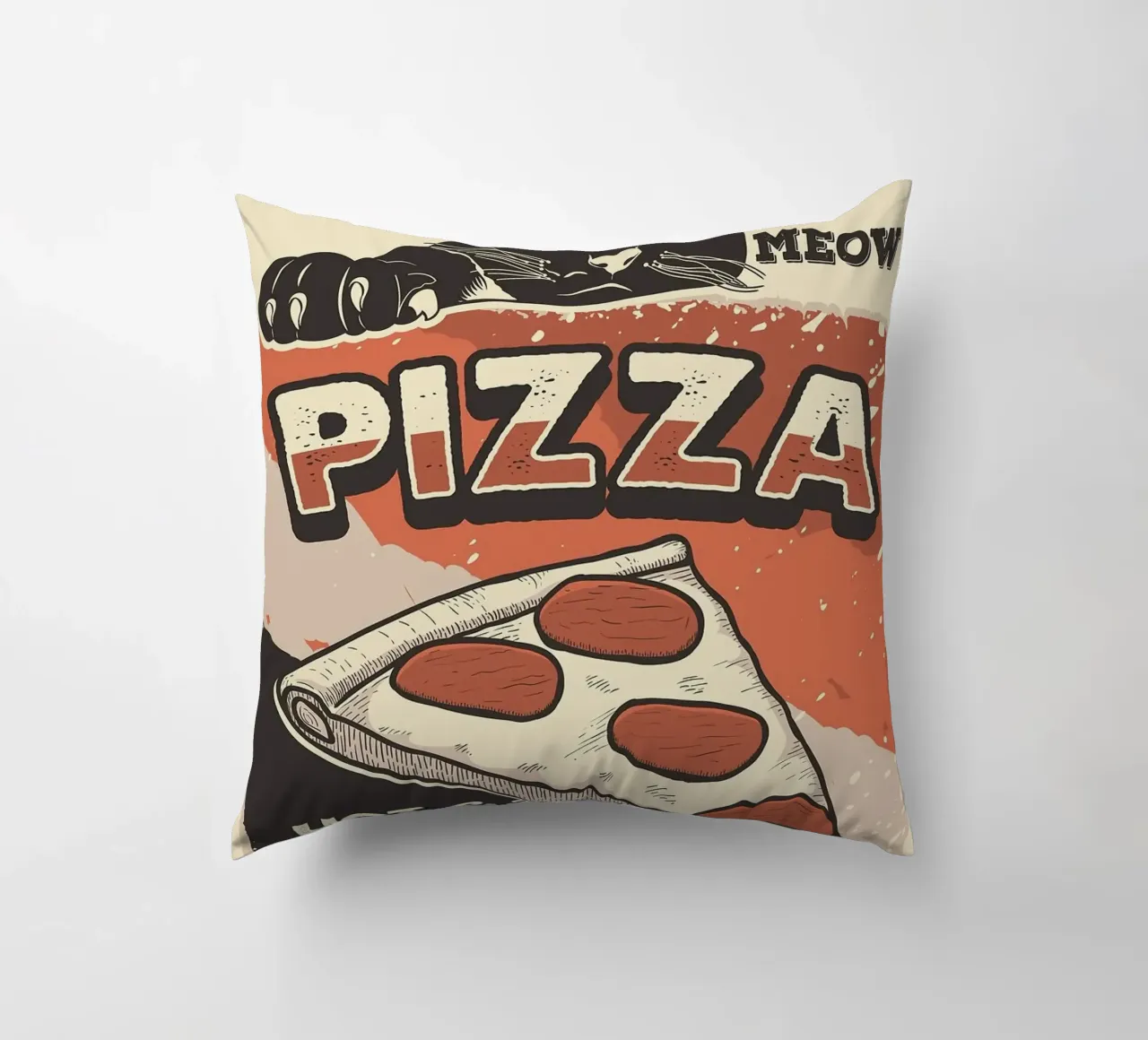 Meow Cat e la pizza cuscino da apple crumble