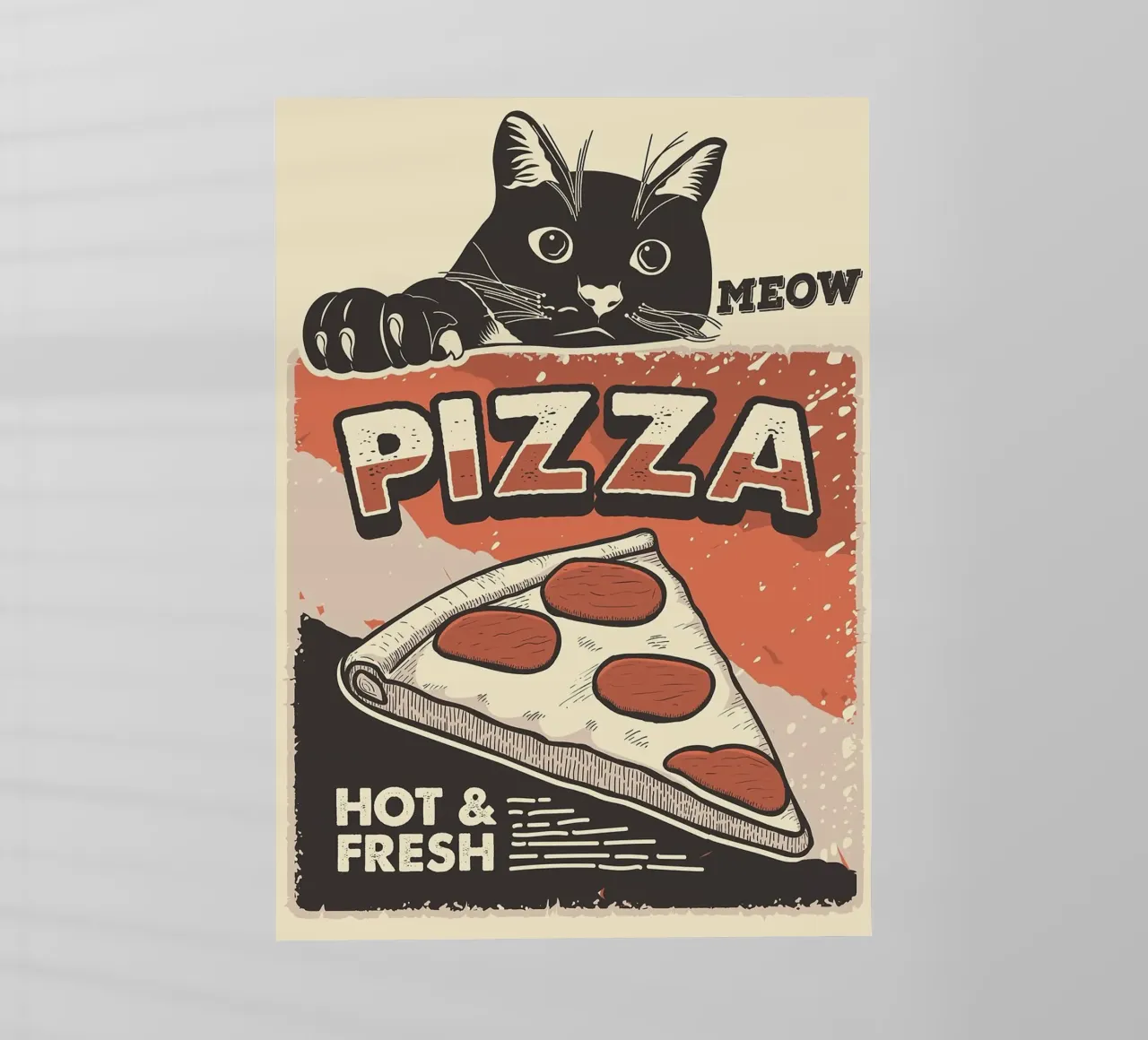 Meow Cat e la pizza pellicola backlit da apple crumble
