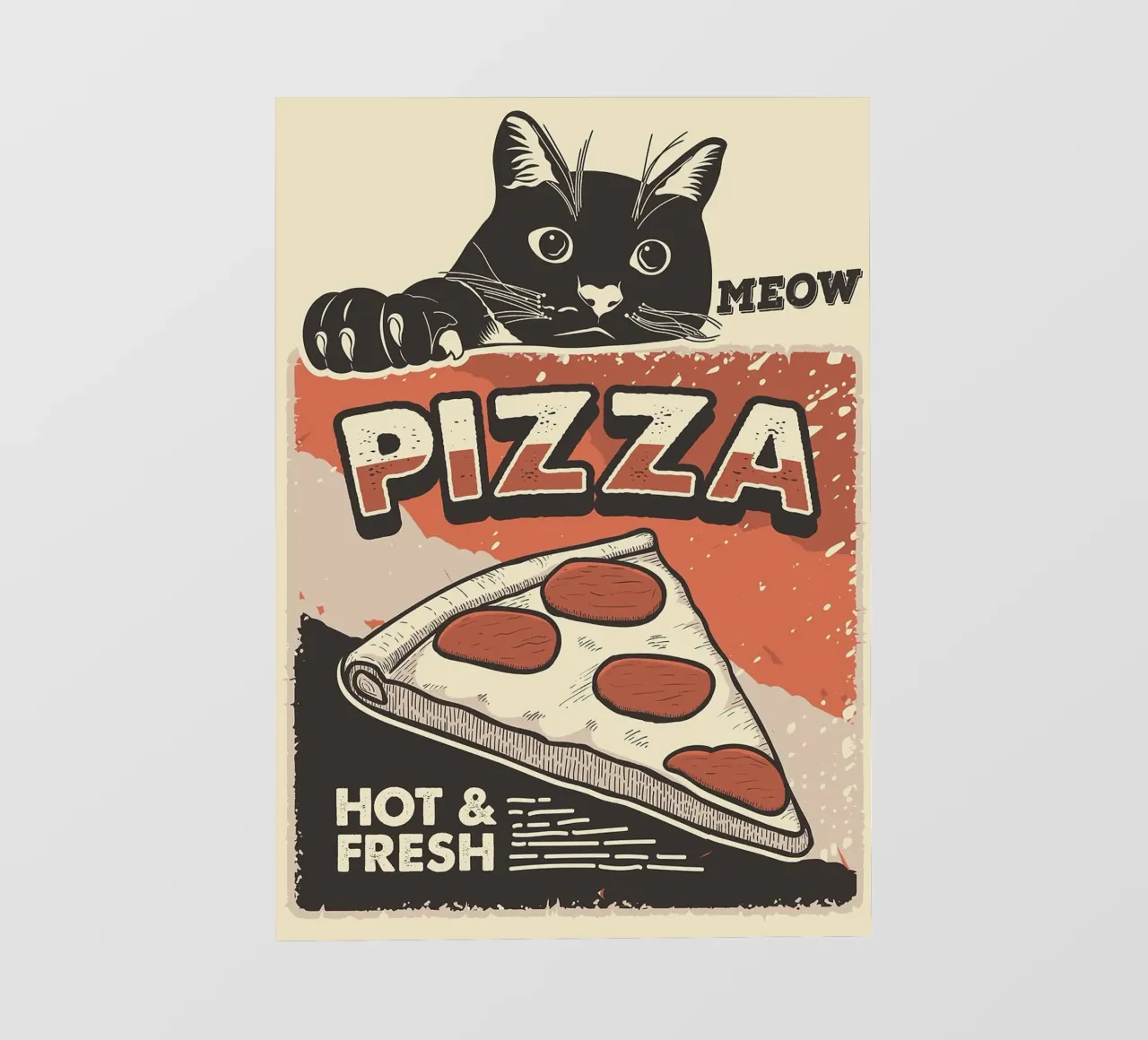 Meow Cat e la pizza pellicola backlit da apple crumble