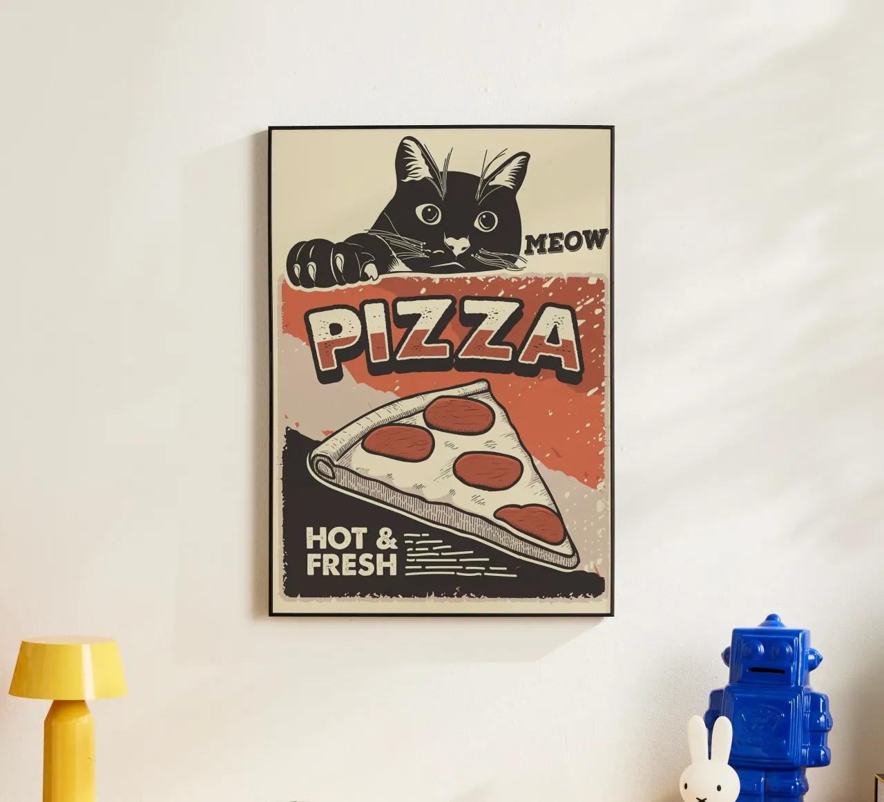Meow Cat e la pizza alluminio dibond da apple crumble