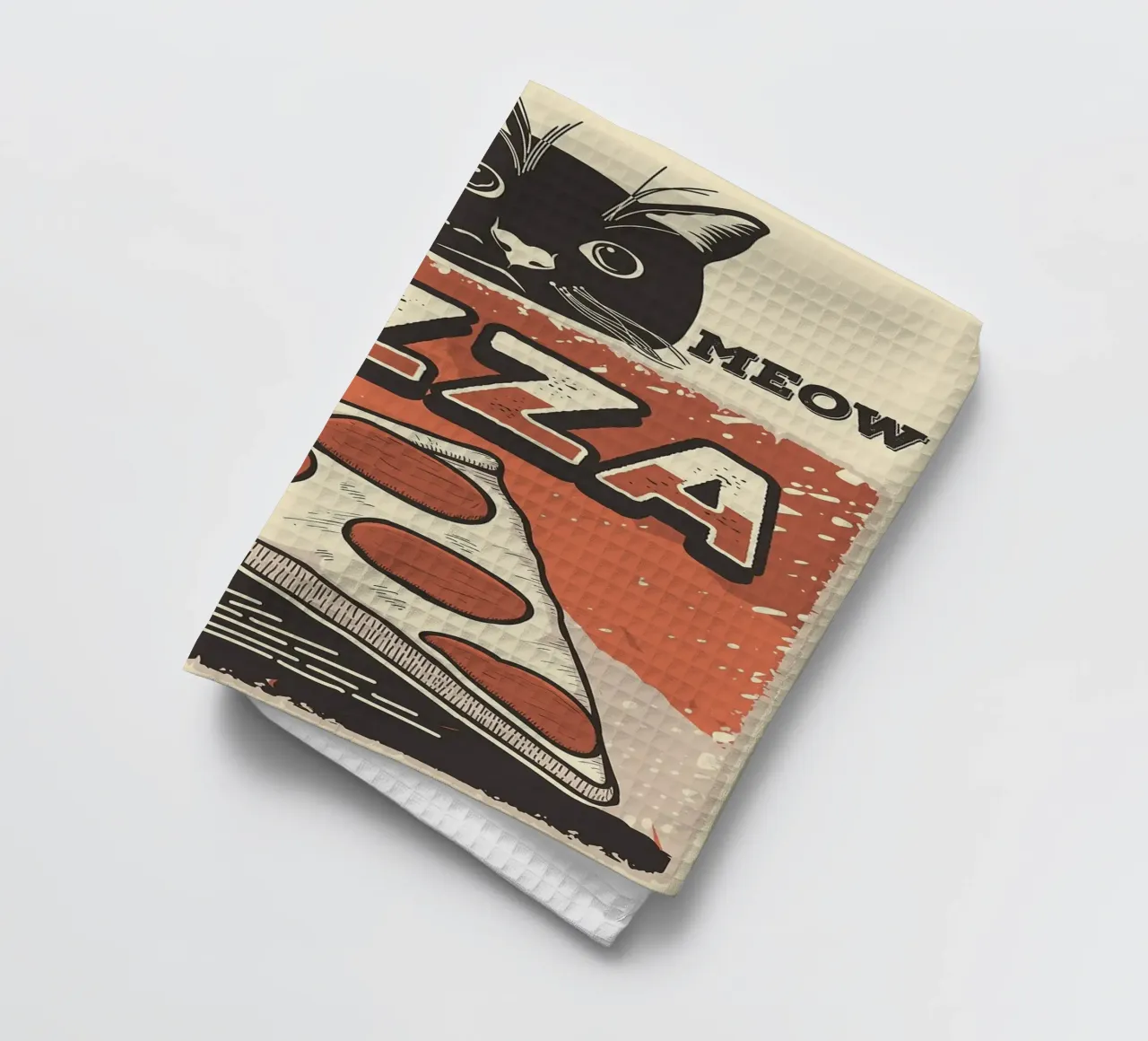 Meow Cat e la pizza canovaccio da cucina da apple crumble