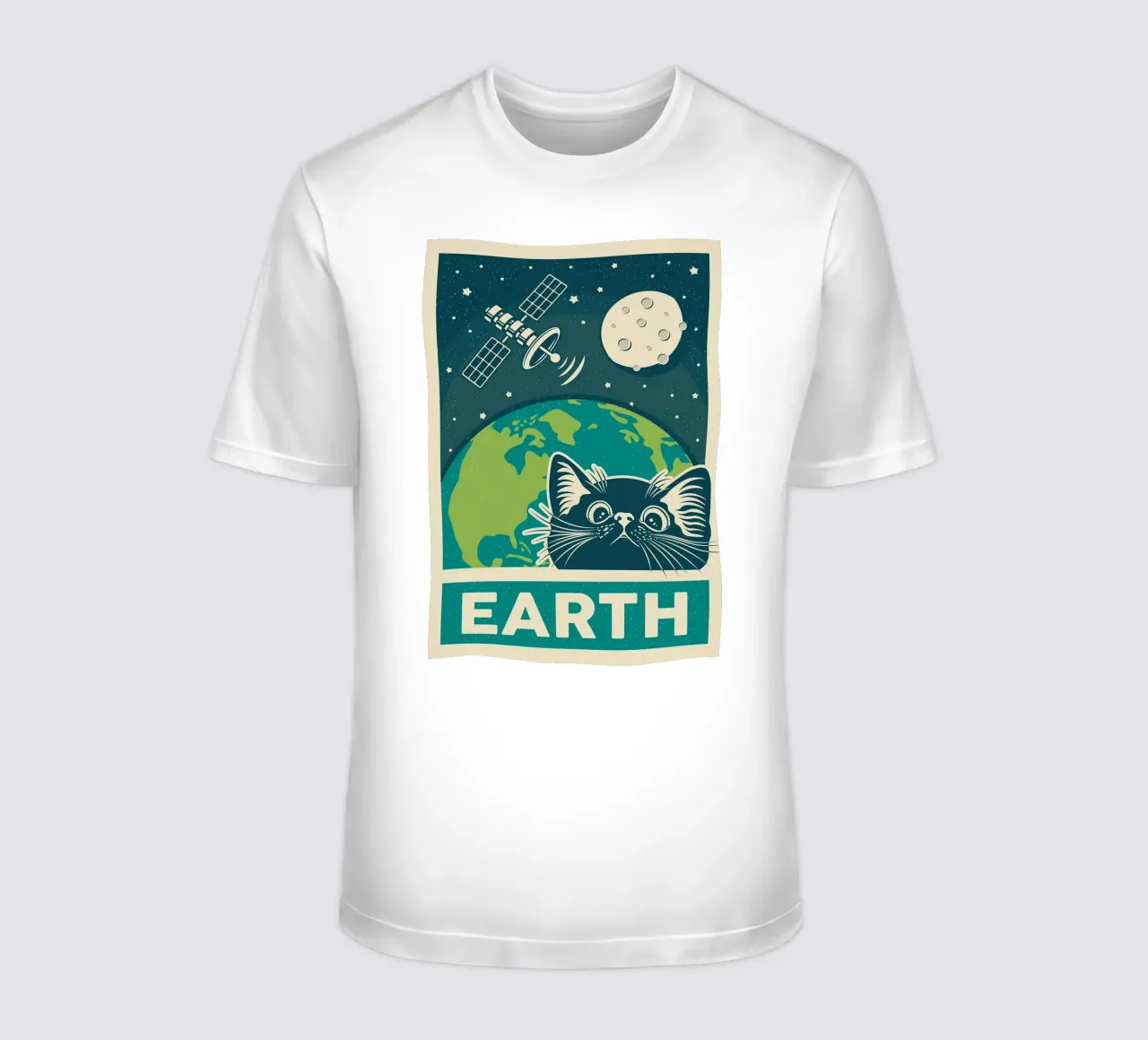 Gatto e terra retrò t-shirt da apple crumble