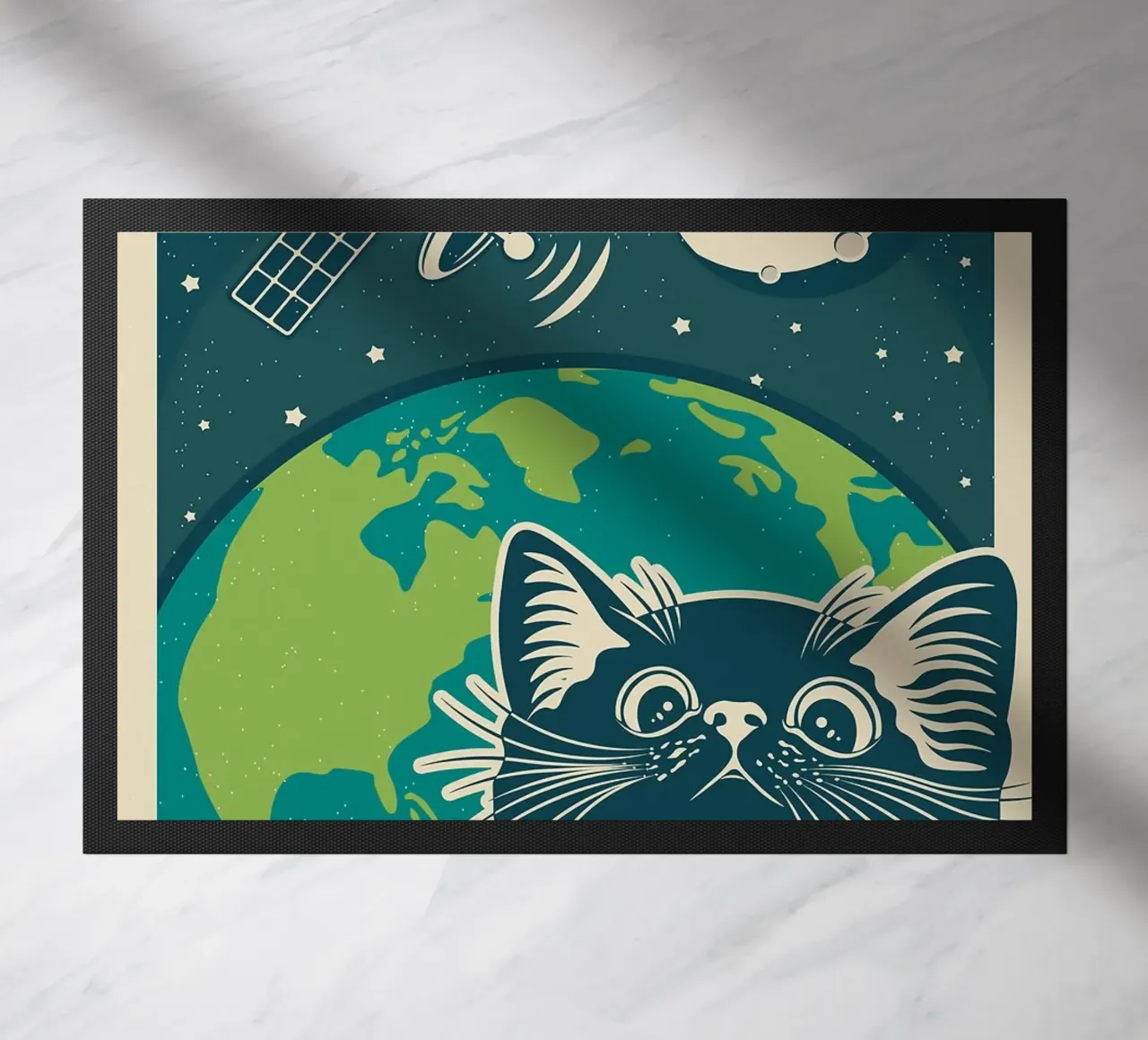 Gatto e terra retrò zerbino da apple crumble