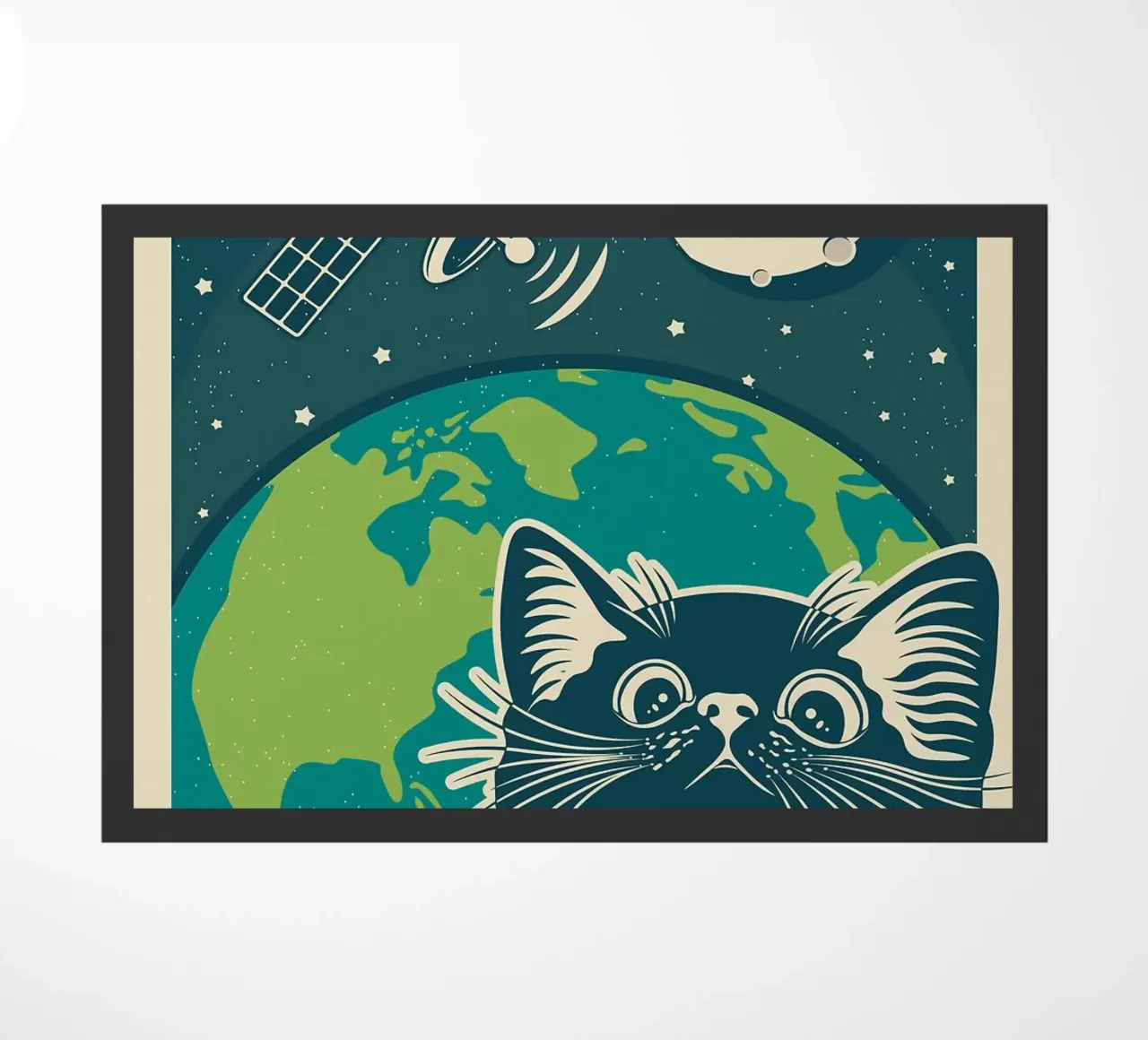 Gatto e terra retrò zerbino da apple crumble