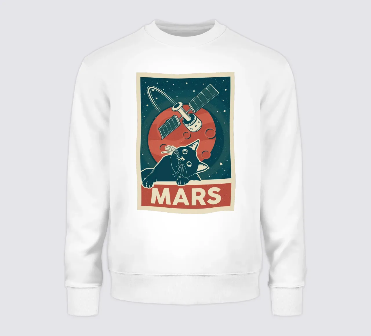 Retro Cat and Mars sweatshirt by apple crumble