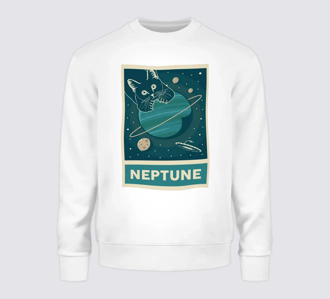 Retro Cat y Neptuno sudadera de apple crumble