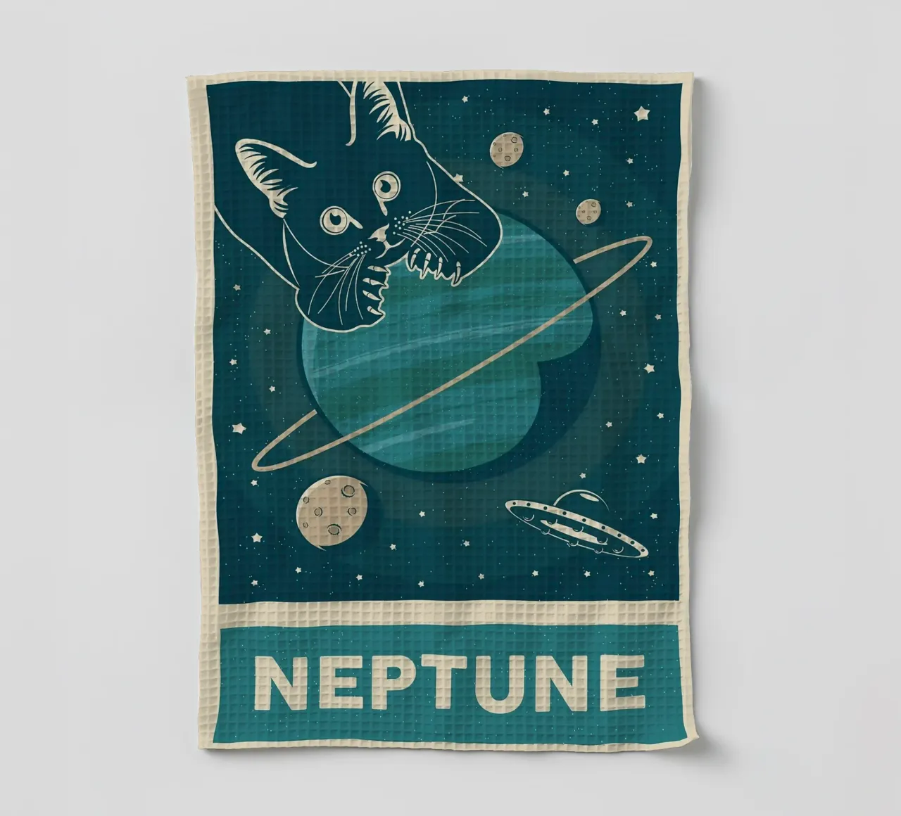 Gatto retrò e Nettuno canovaccio da cucina da apple crumble