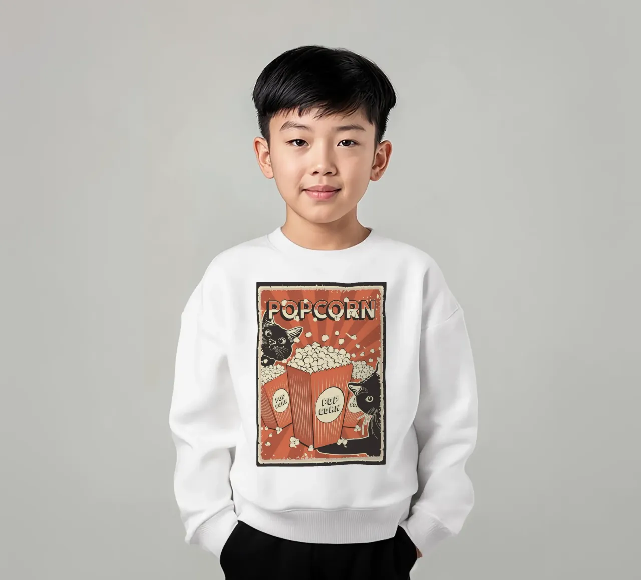Popcorn per gatti retrò felpa bambino da apple crumble