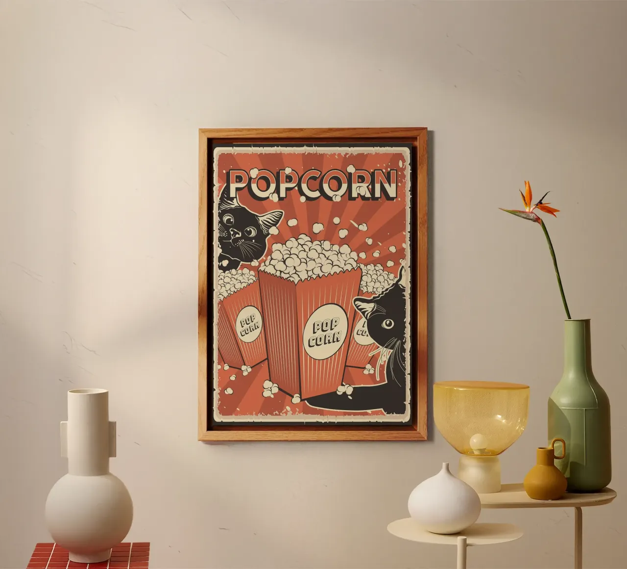 Popcorn per gatti retrò alluminio dibond da apple crumble
