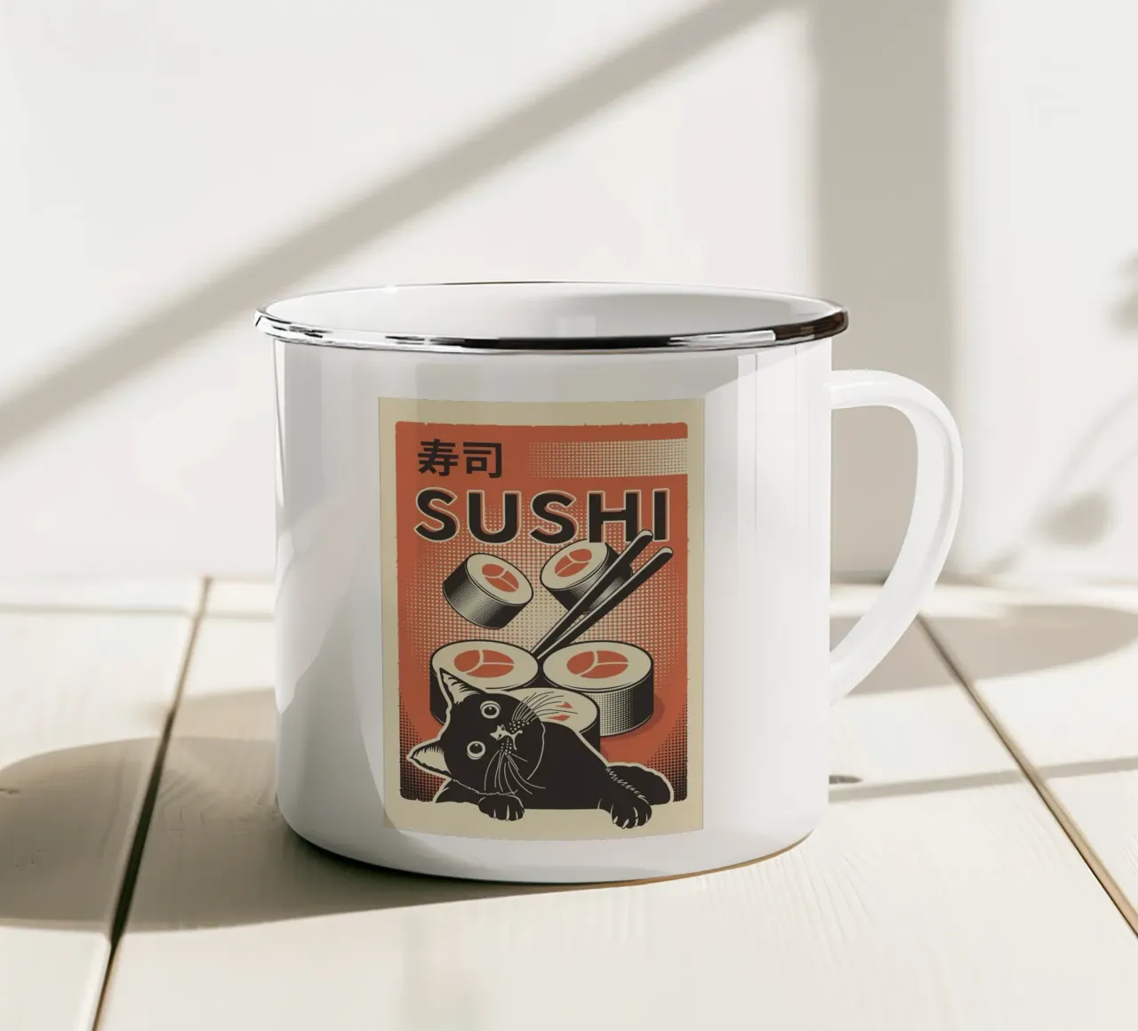 Sushi Cat tazza in smalto da apple crumble