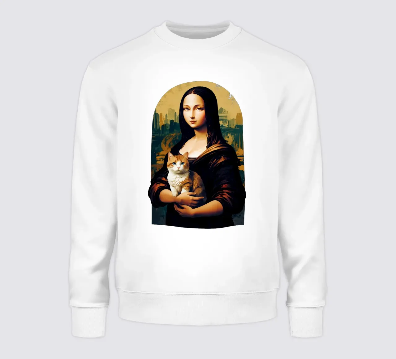 Mona Lisa and Her Feline Muse felpa da NEKKI